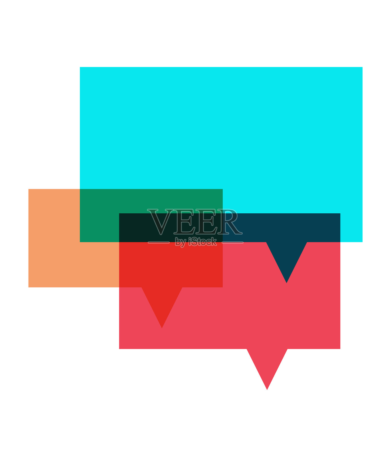 语言泡泡和思想泡泡插画图片素材