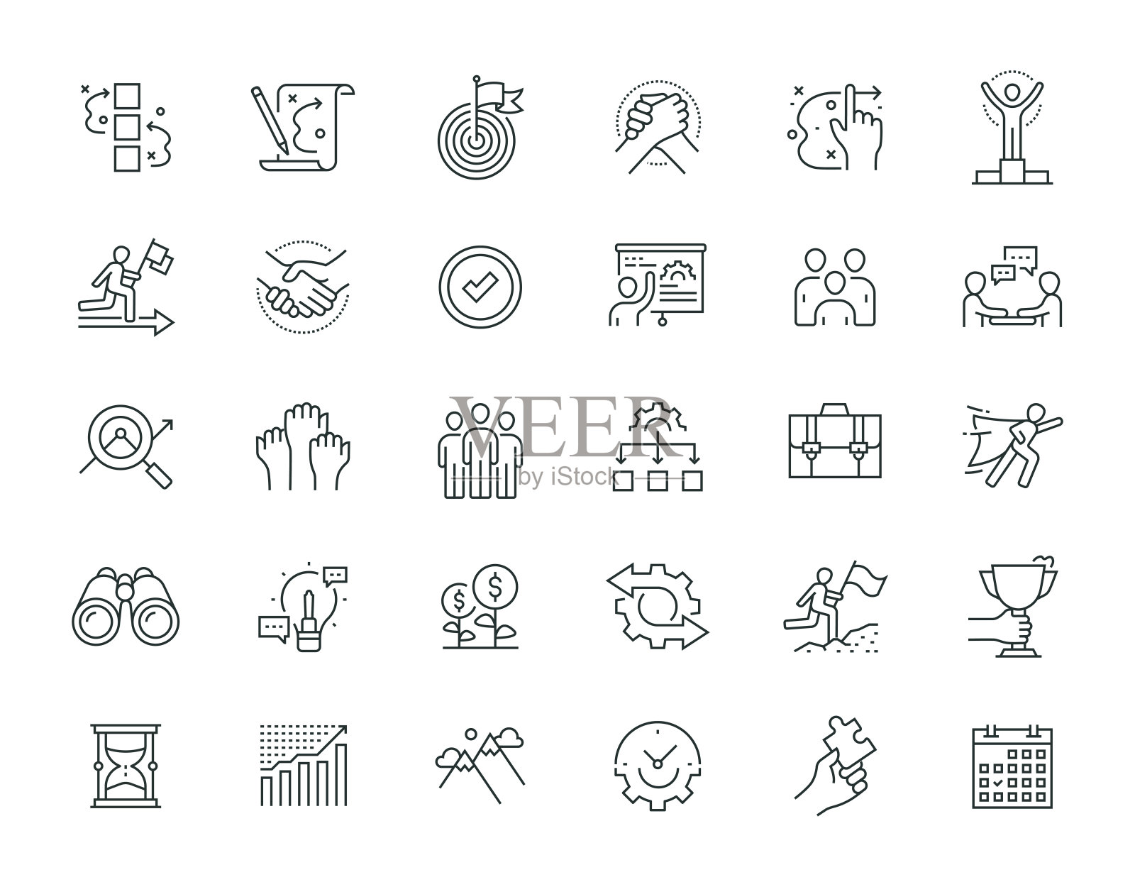 行动计划细线系列图标集插画图片素材