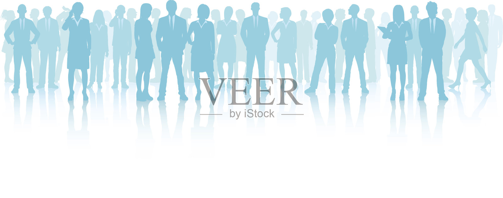 商业人士(每个人都是完整和可移动的)插画图片素材