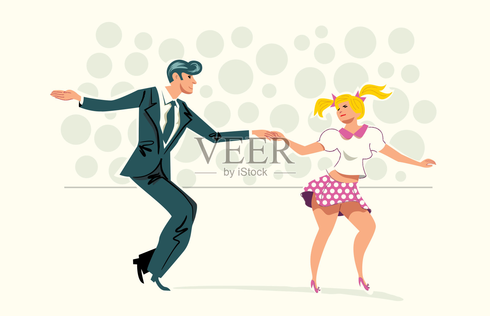 跳舞两插画图片素材