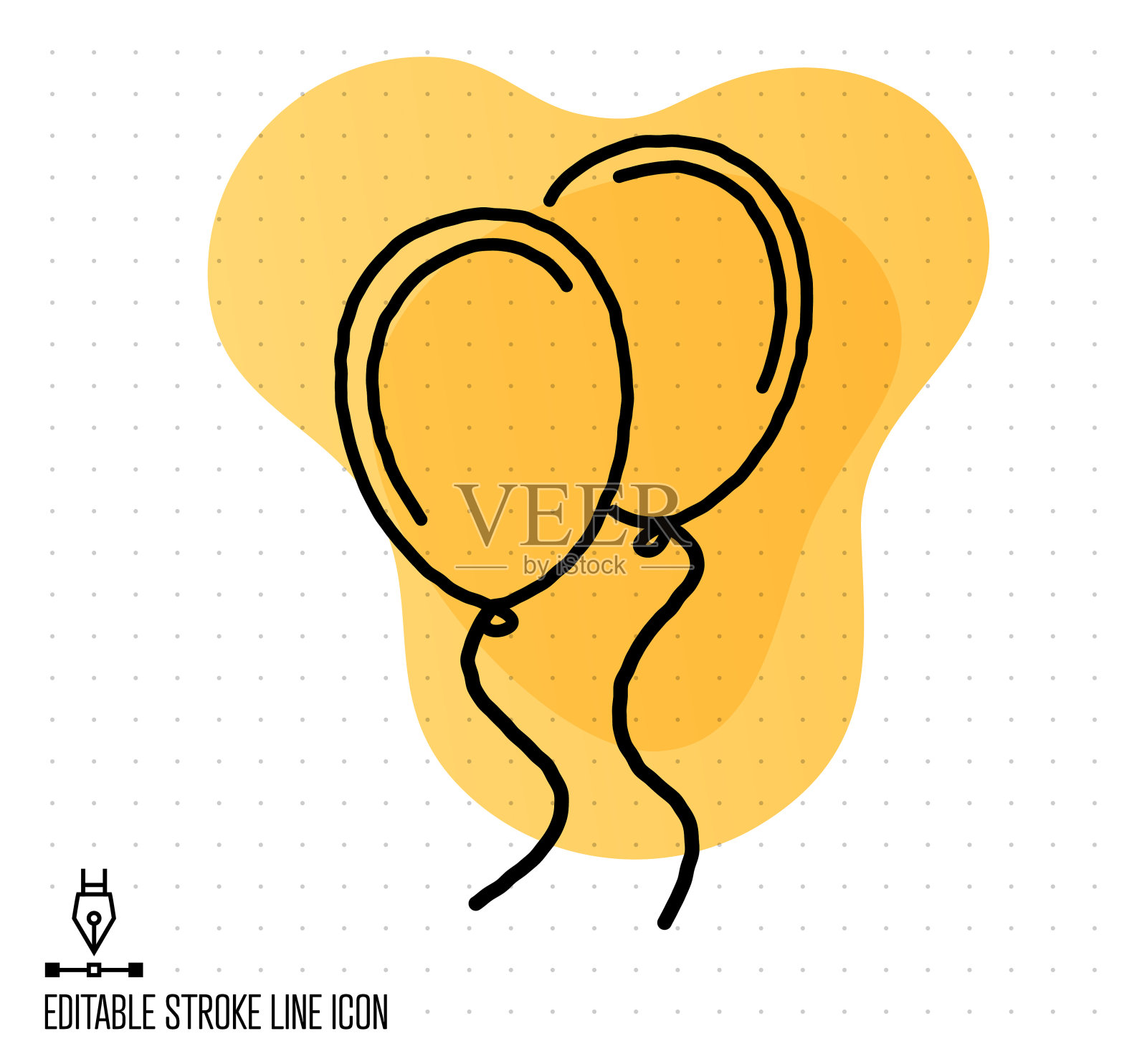 聚会时间矢量可编辑线插图插画图片素材