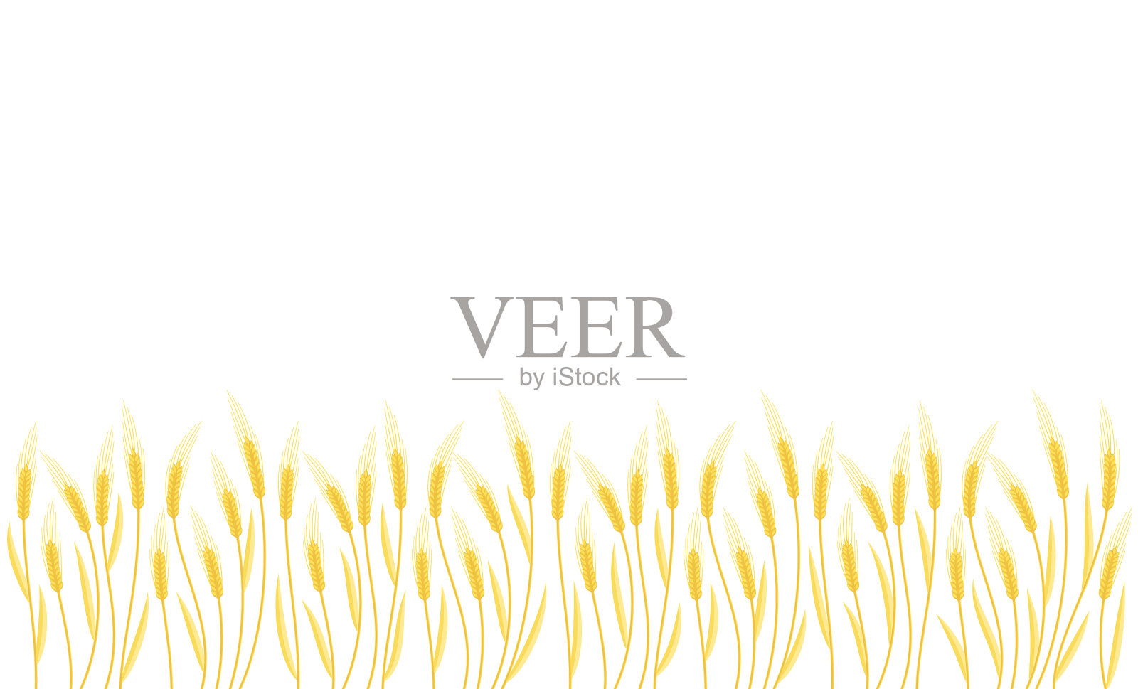 小穗麦田的乡村景观插画图片素材