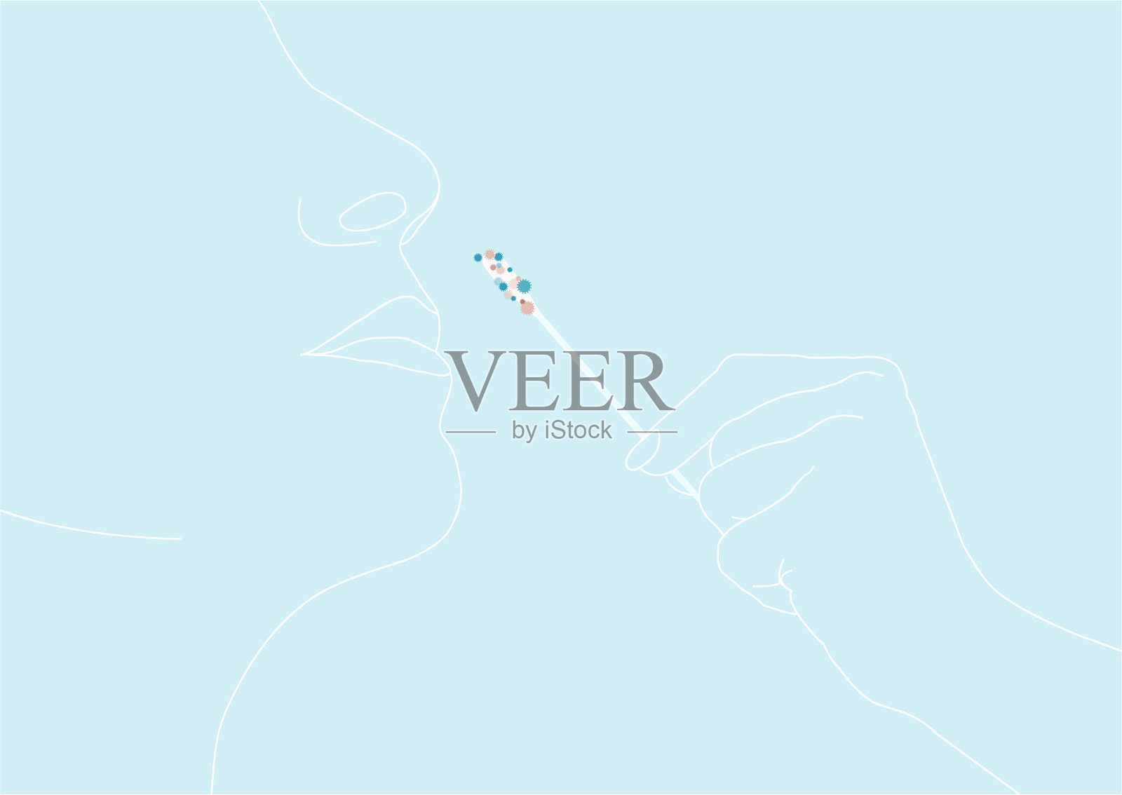 测试 PCR。COVID-19大流行。非典-COV-2插画图片素材
