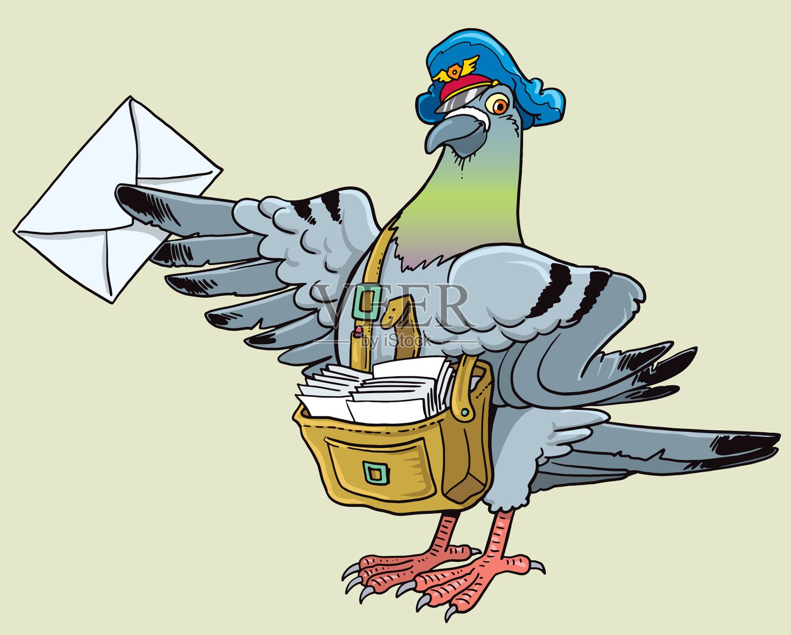 邮政的鸽子插画图片素材