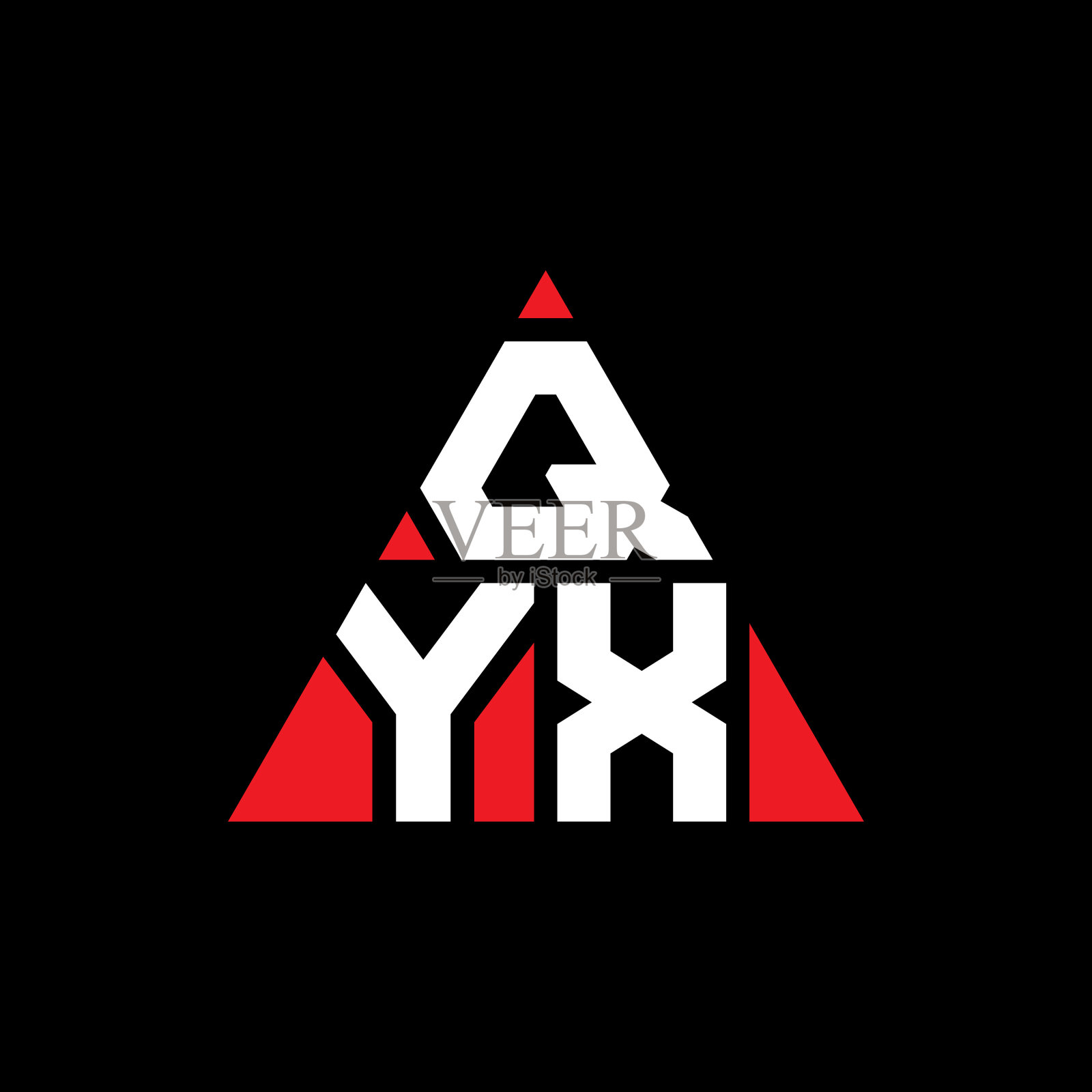 Qyx三角形字母logo设计用三角形插画图片素材