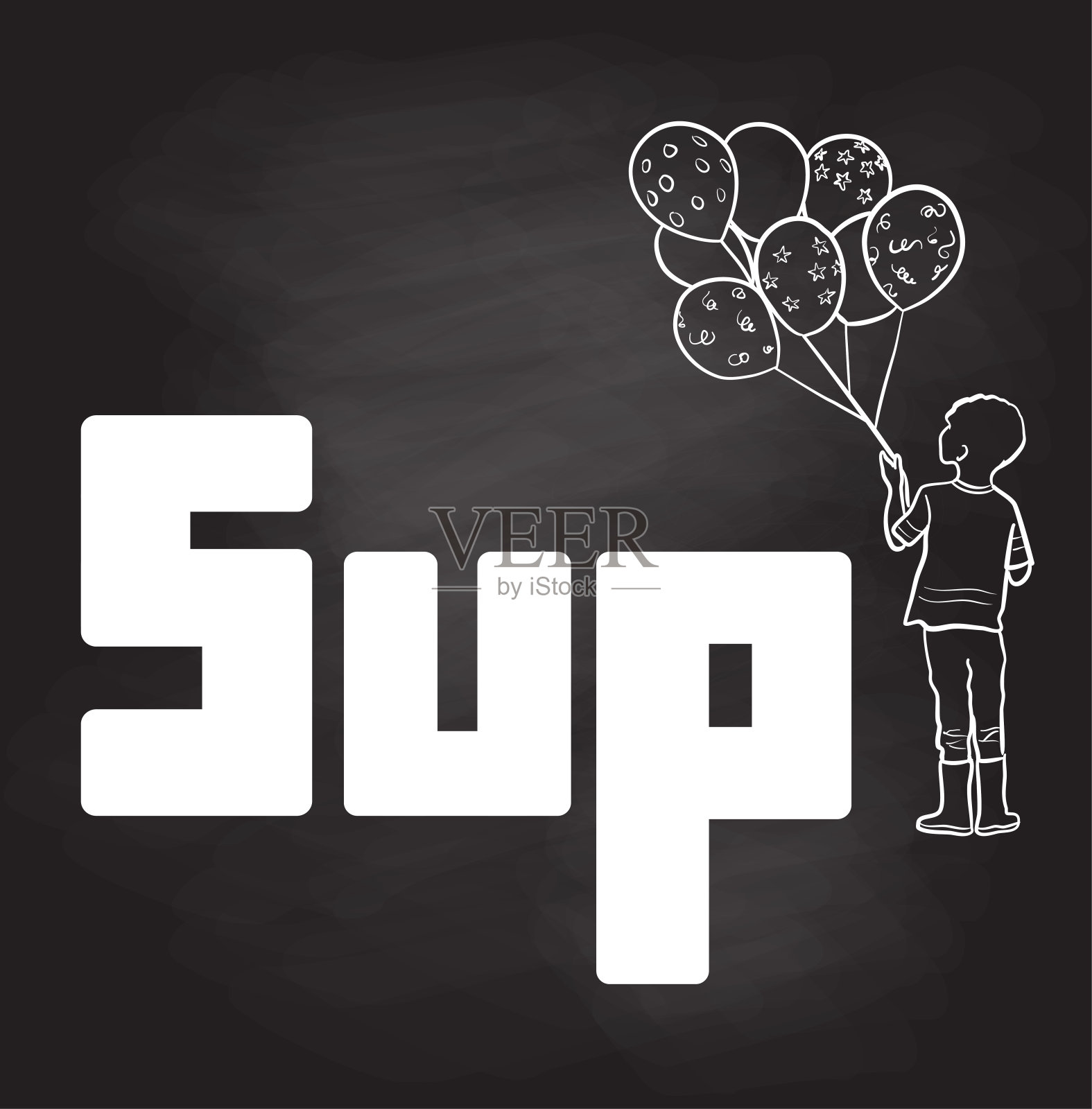 一口黑板插画图片素材