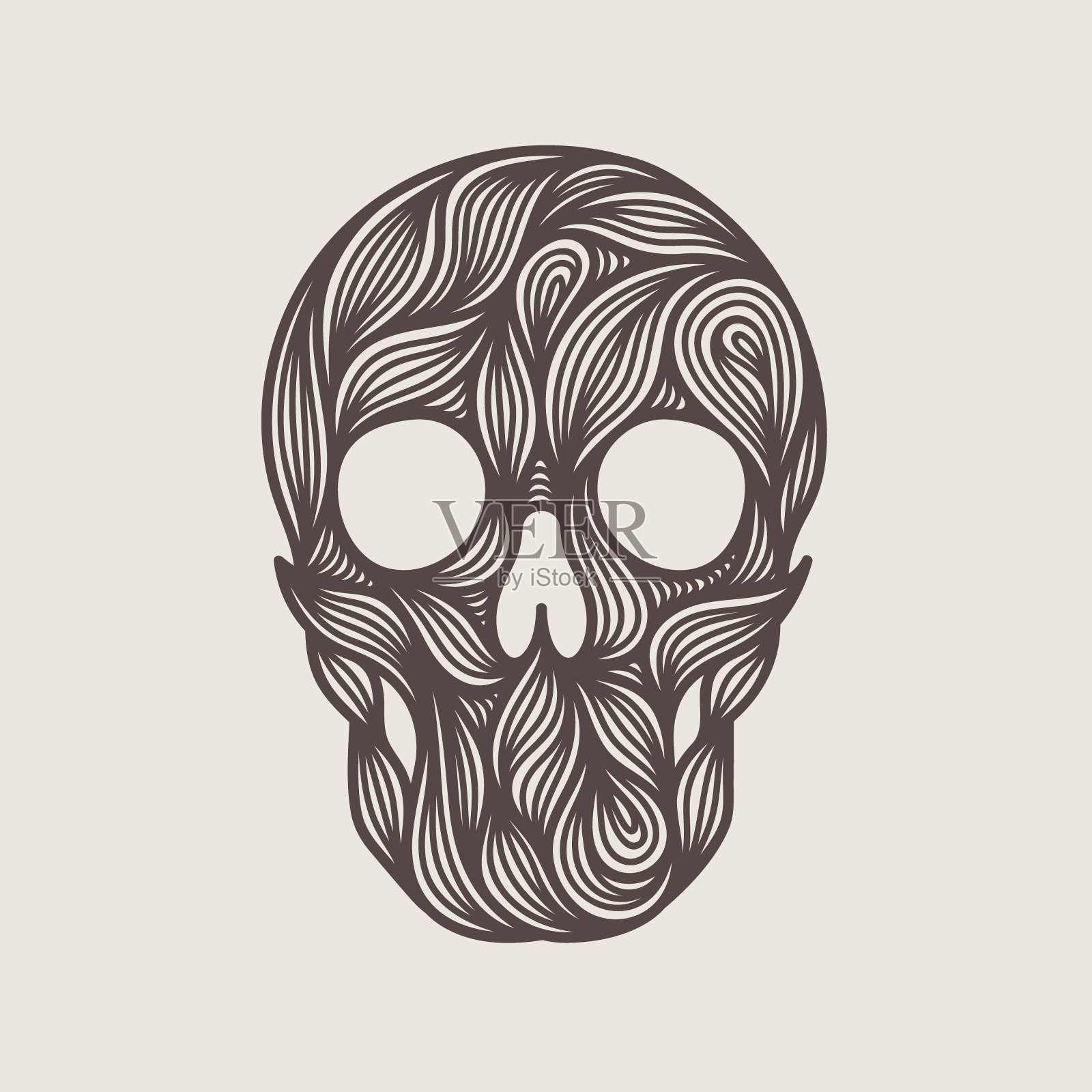 抽象的人类头骨涂鸦插画图片素材