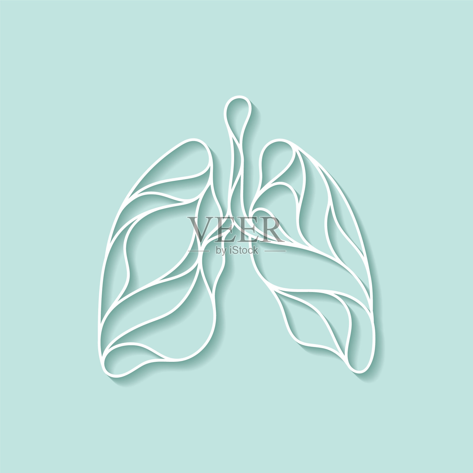 人体肺插画图片素材