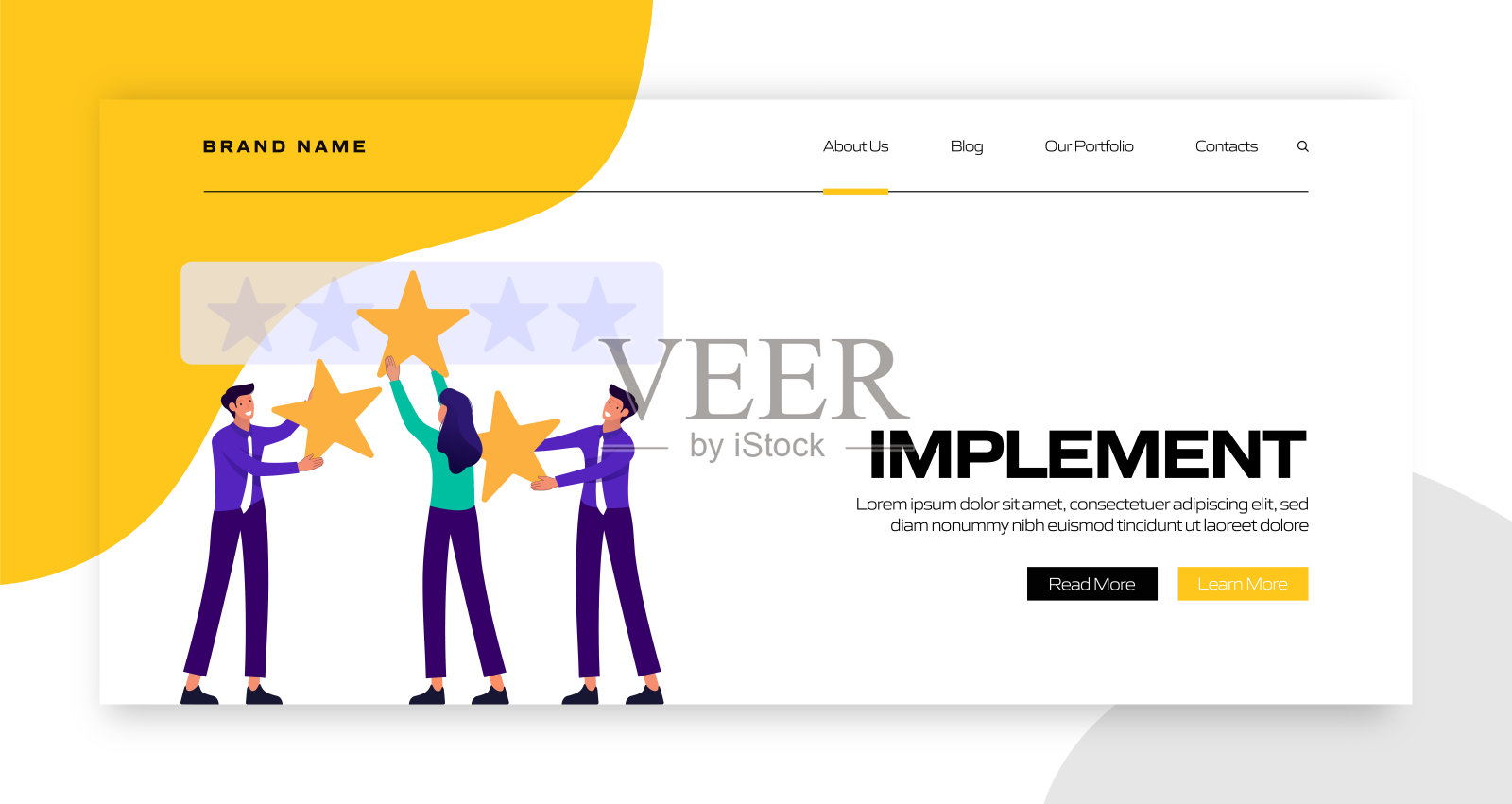 为登陆页面模板，网站横幅，广告和营销材料，在线广告，商业演示等实现概念矢量插图。插画图片素材