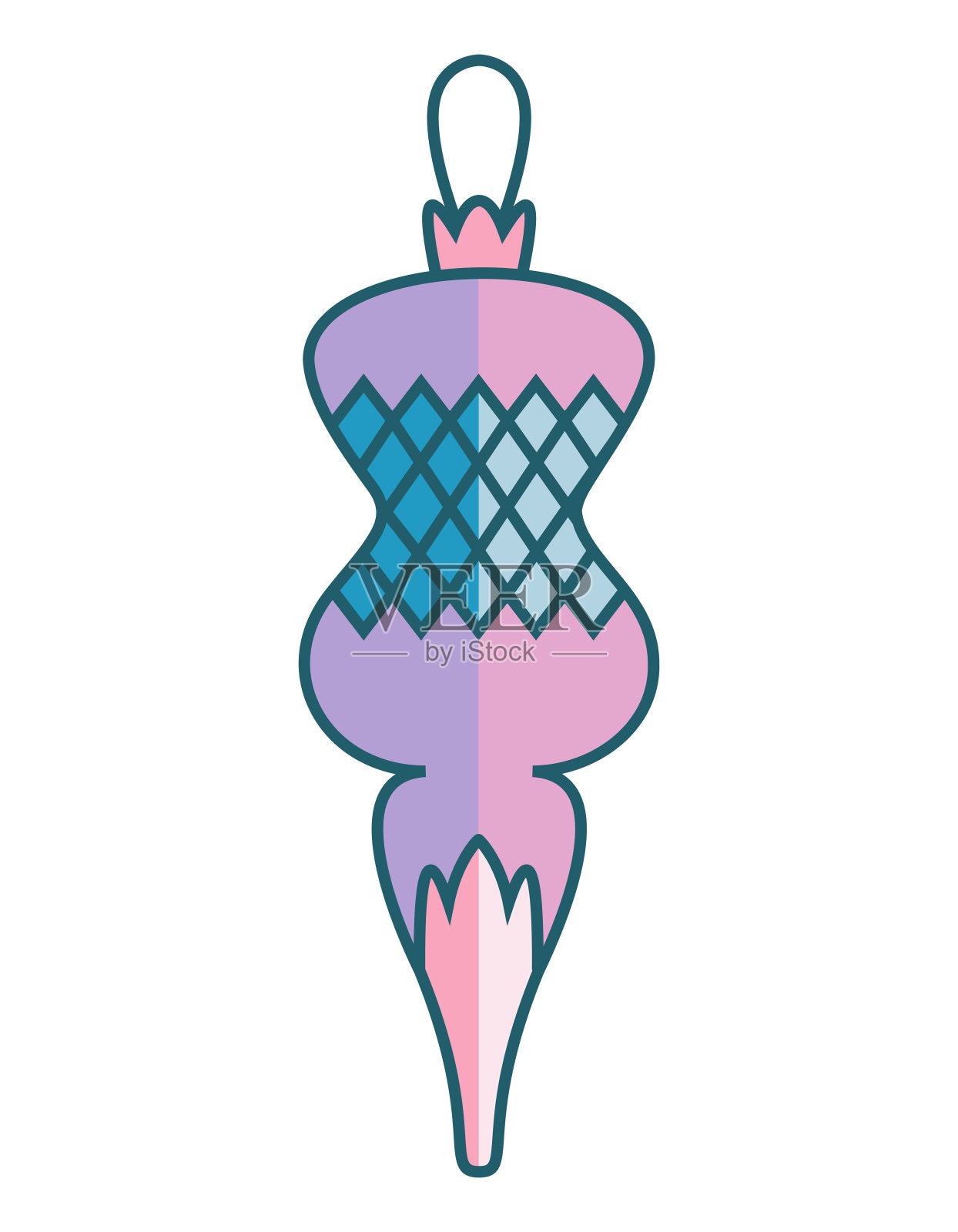 古董圣诞树玩具。插画图片素材