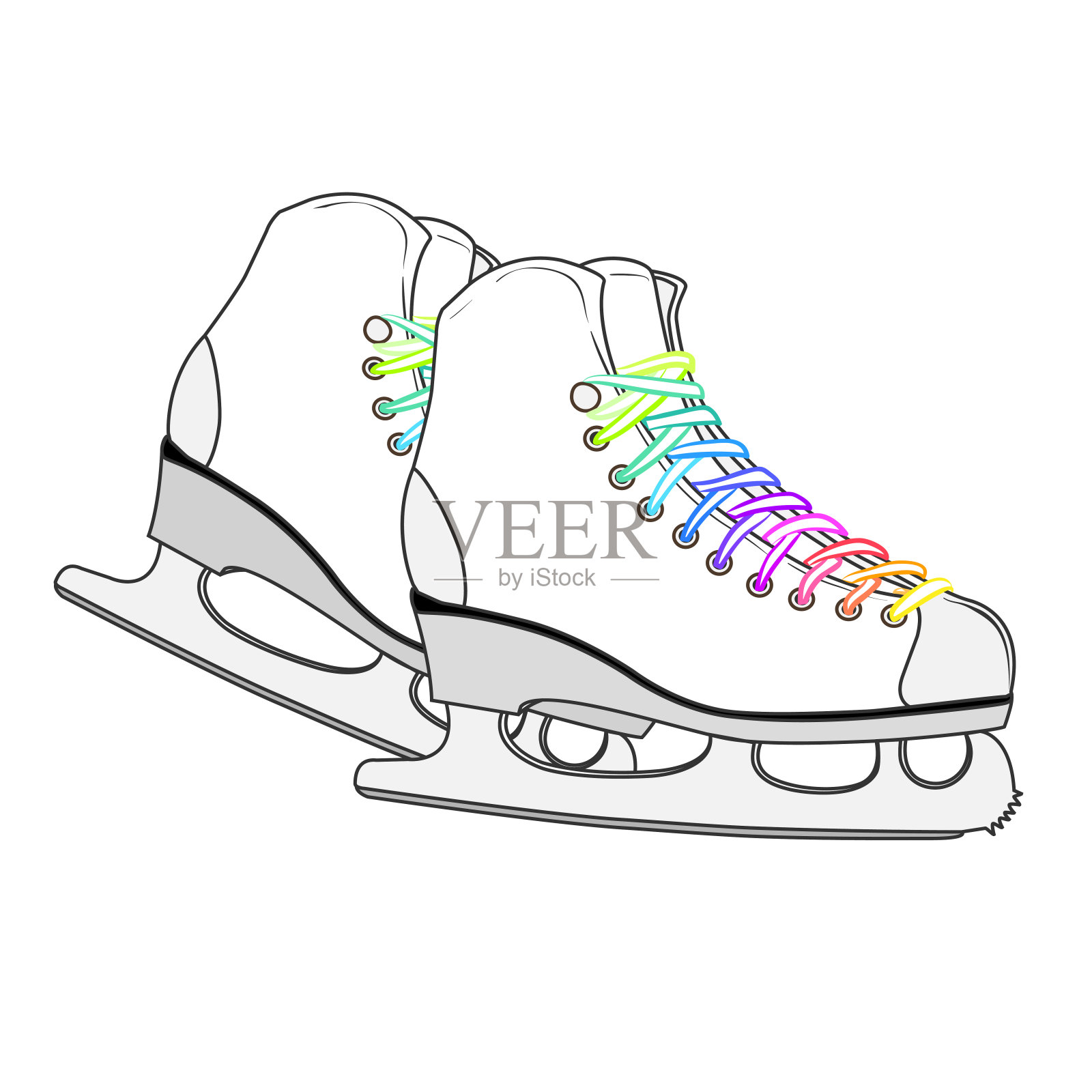 跳舞的溜冰的矢量插图插画图片素材