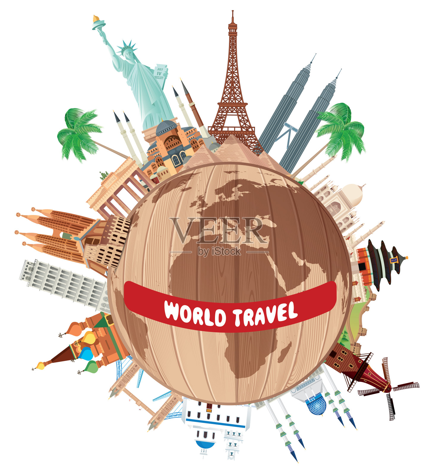 世界旅游插画图片素材
