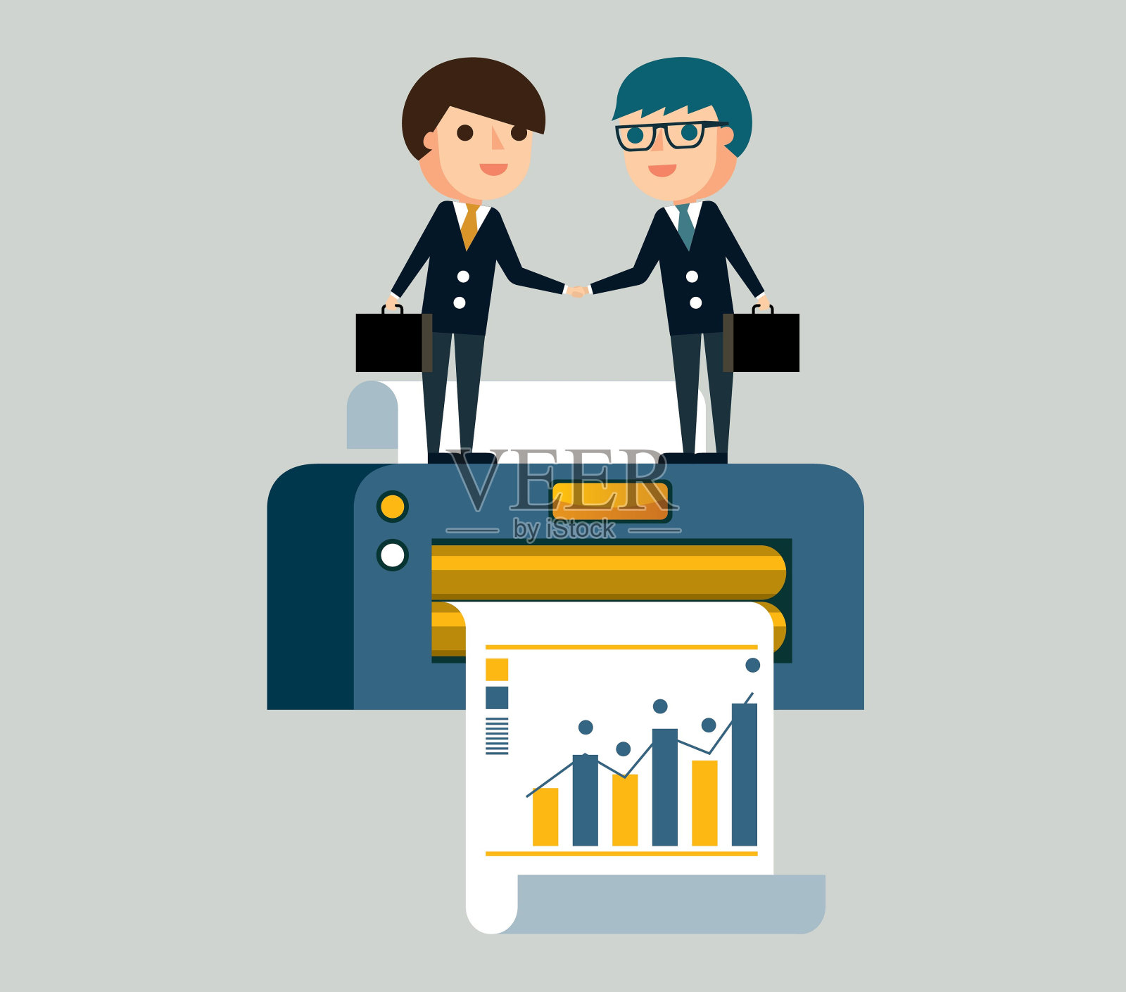 伙伴关系——商人插画图片素材