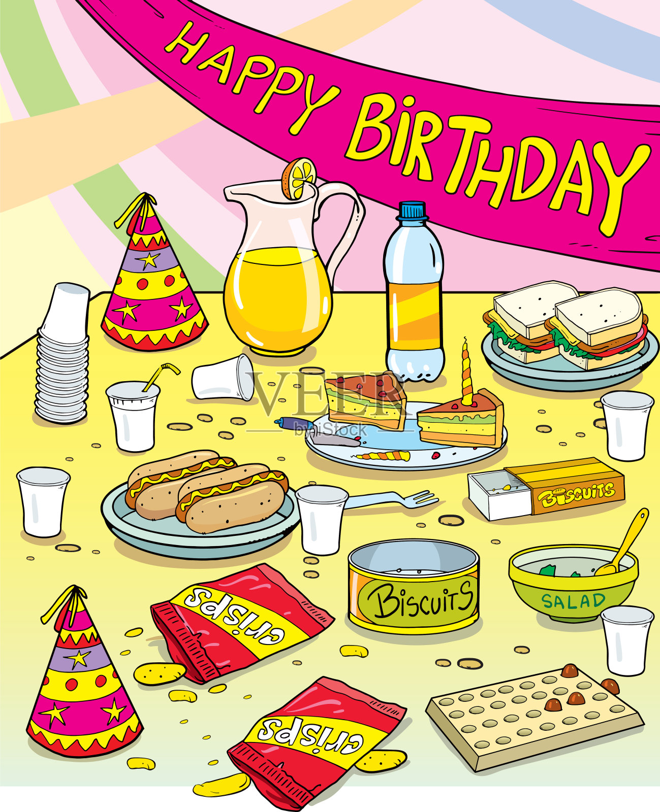 生日表装饰插画图片素材