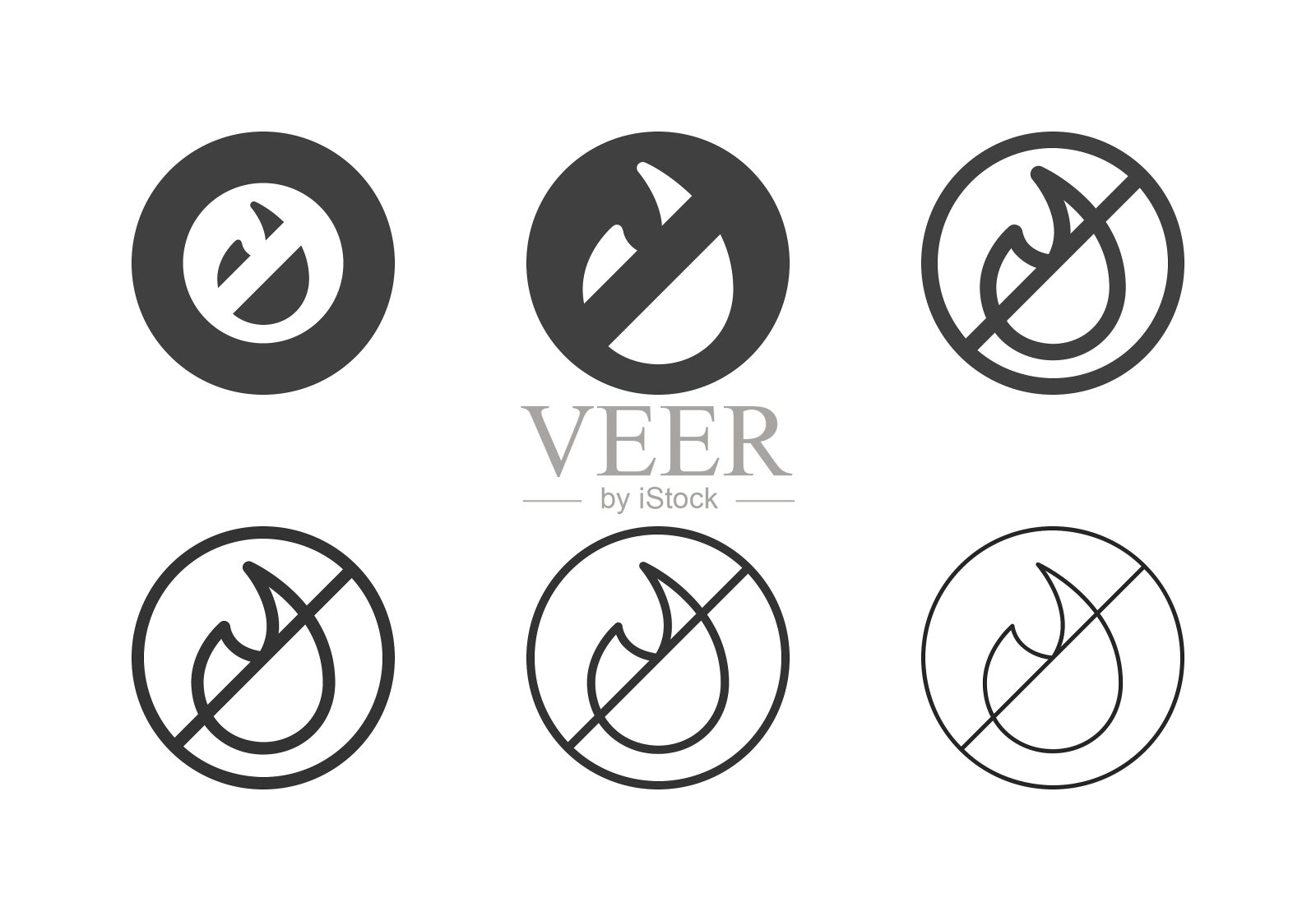 没有火的图标-多系列插画图片素材