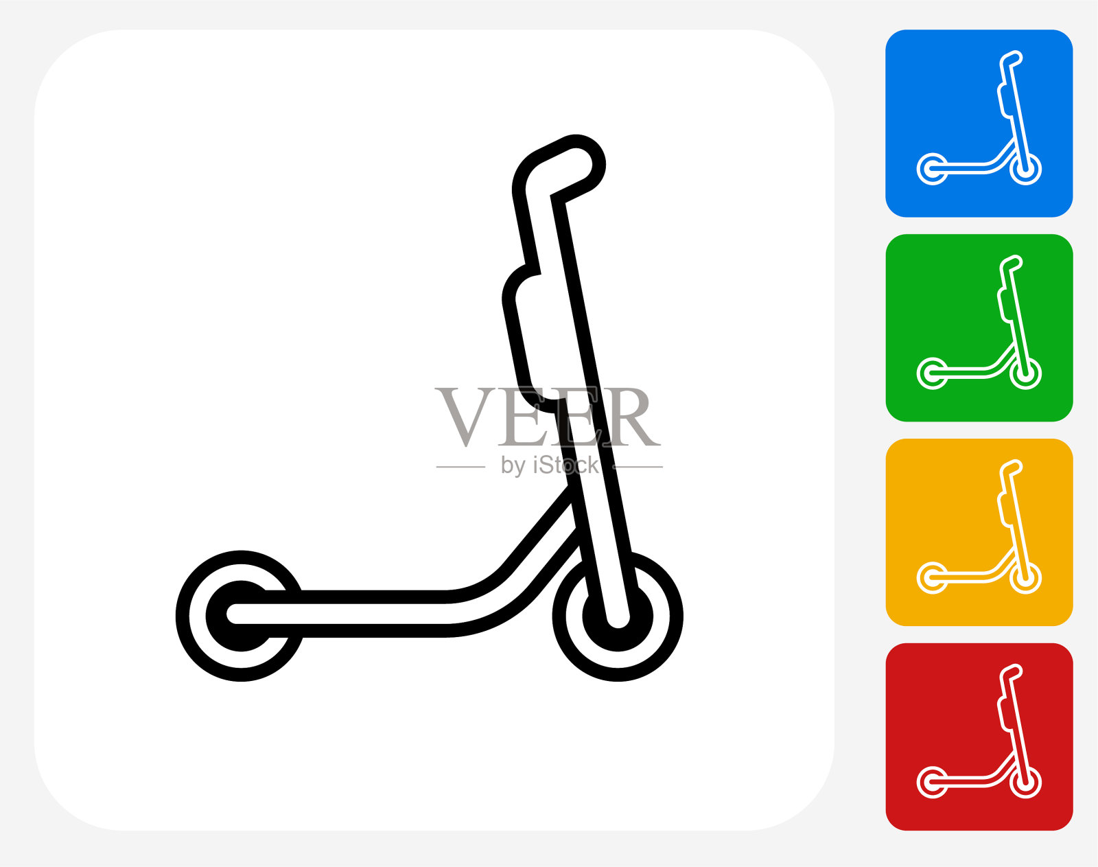 电动滑板车侧视图图标插画图片素材