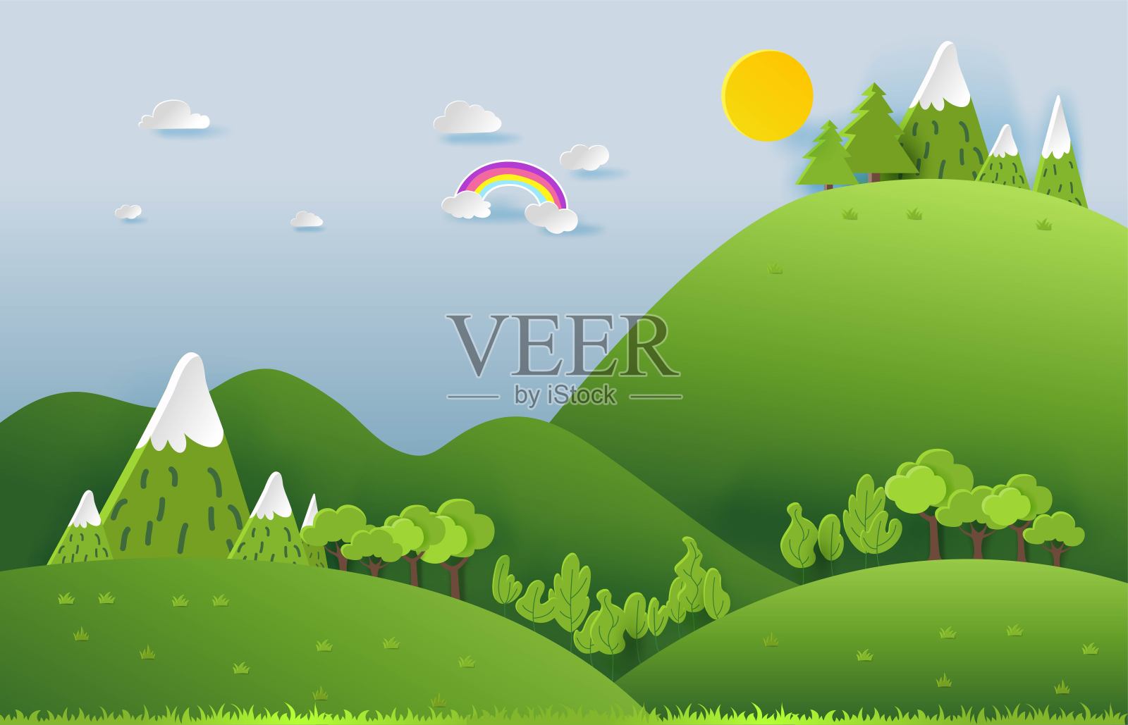 纸艺术插画图片素材