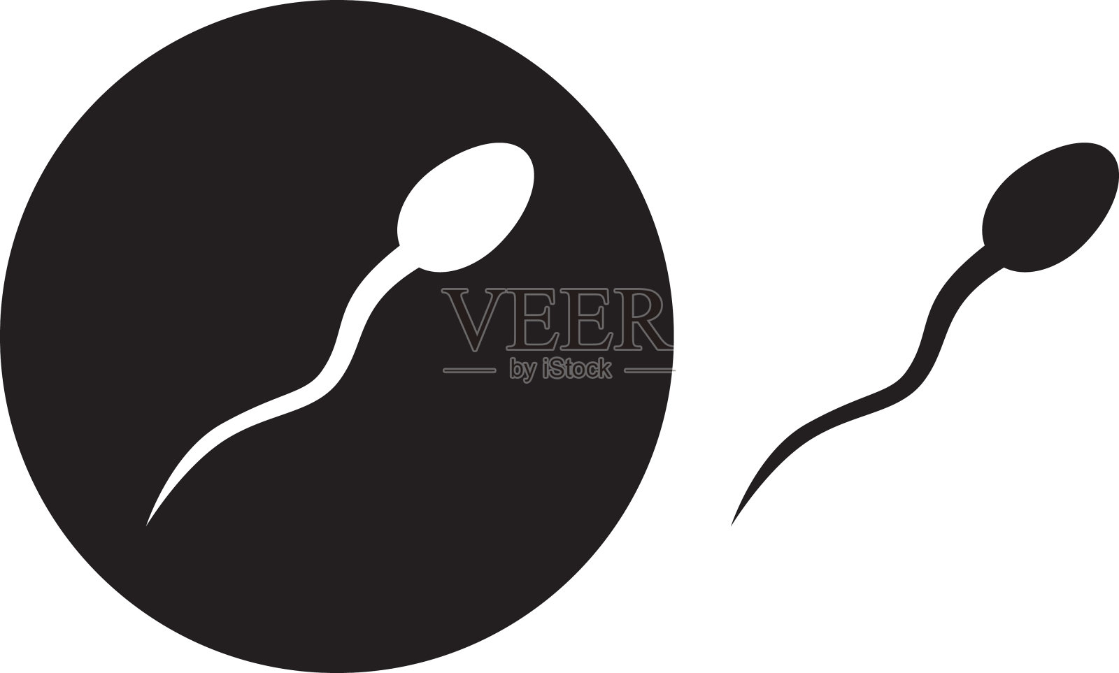 黑圈精子图标设置插画图片素材