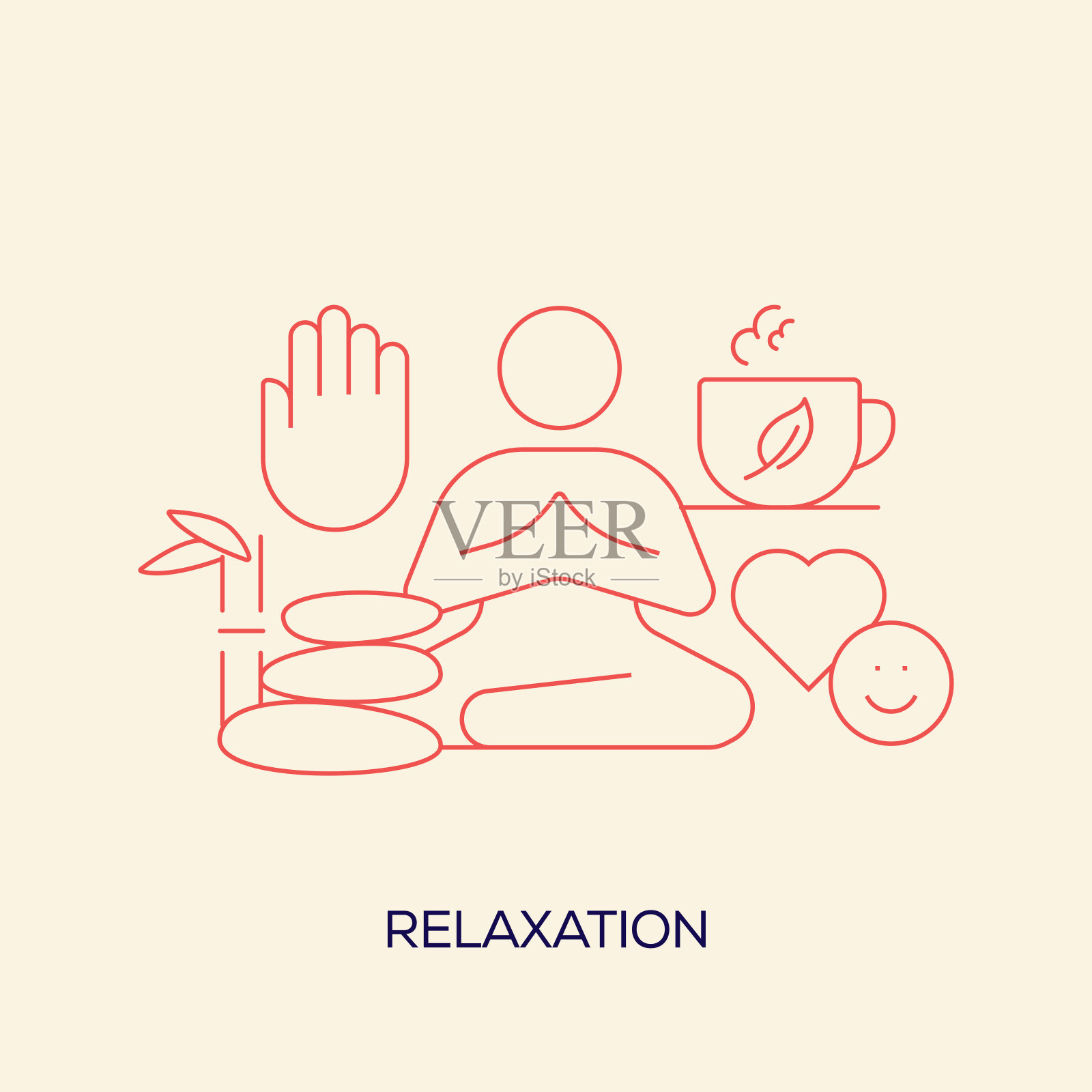 放松相关矢量概念插图插画图片素材