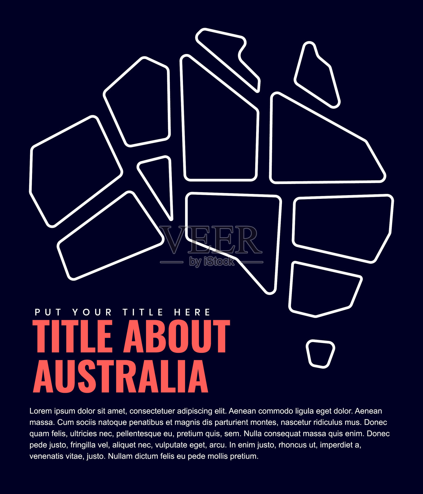 页面设计上的澳大利亚地图插画图片素材