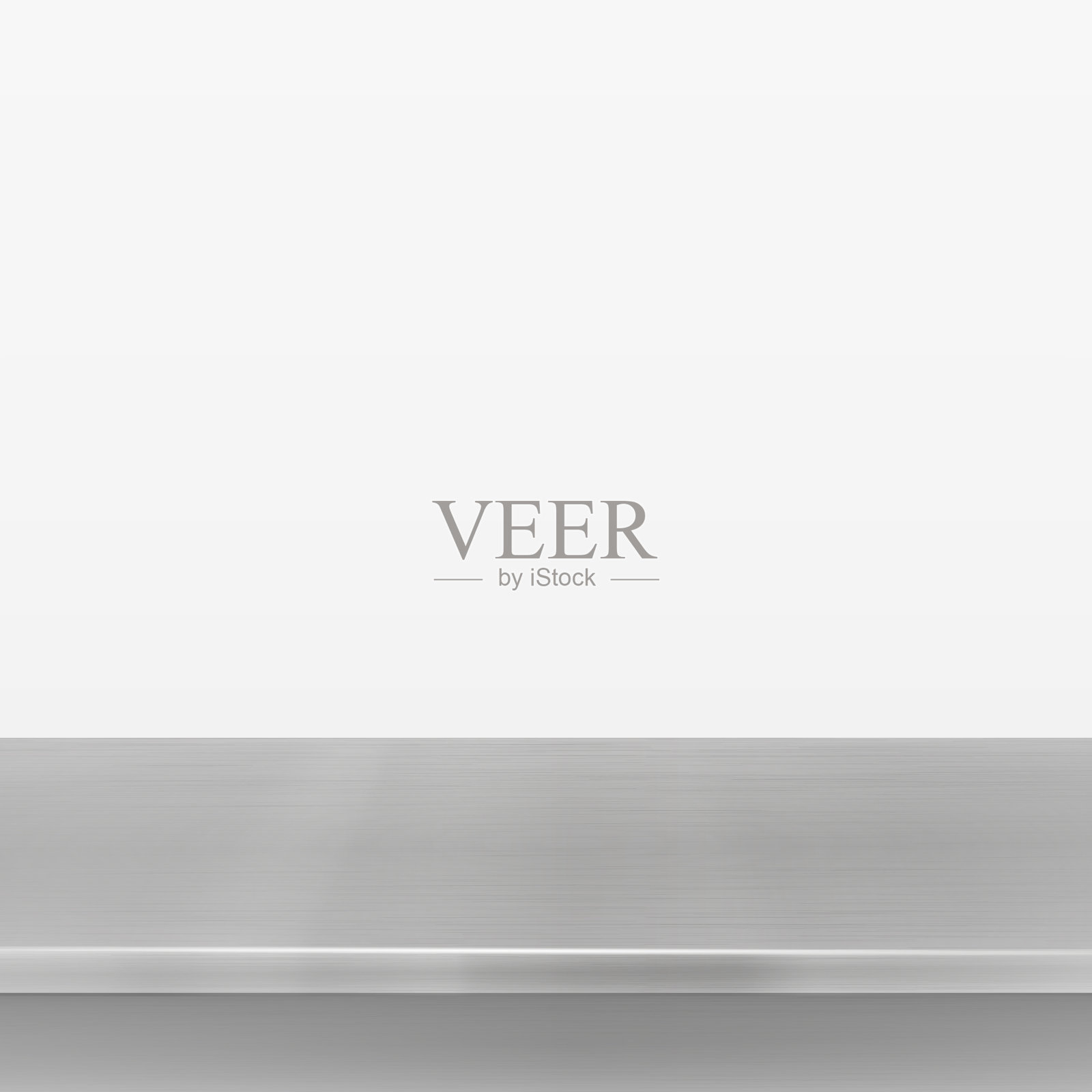 金属厨房台面，铁的纹理，白色背景上的大桌子-矢量插画图片素材