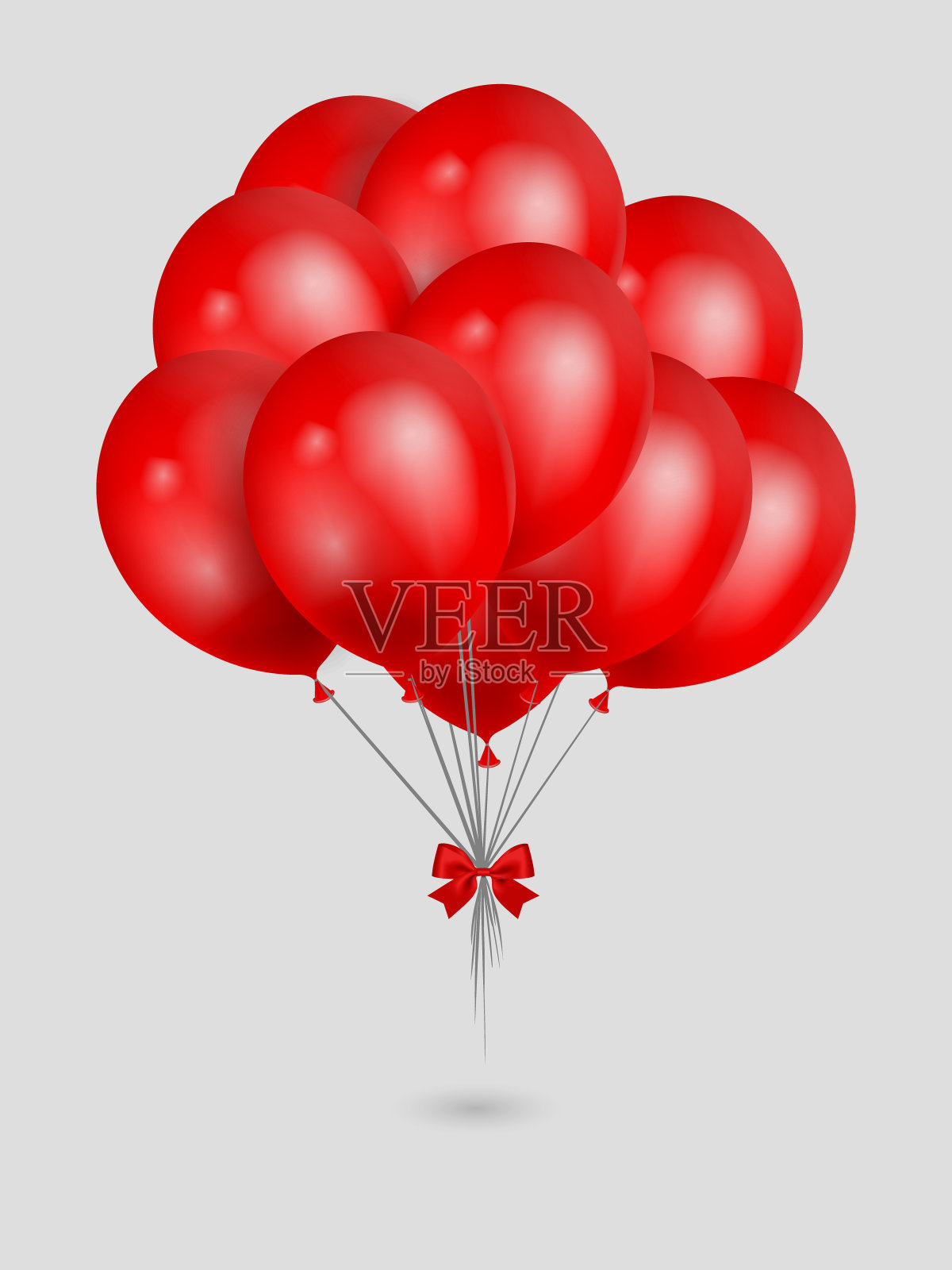 气球和丝带蝴蝶结插画图片素材