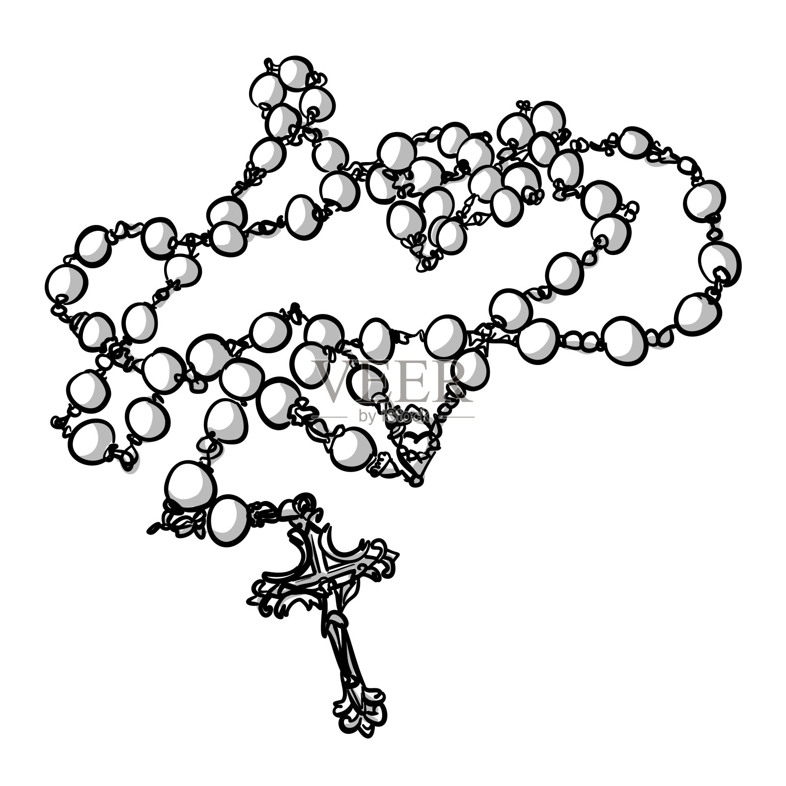 念珠插画图片素材