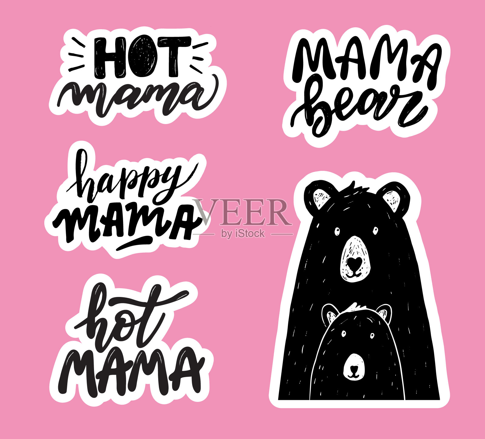 母亲引用贴纸设计元素图片