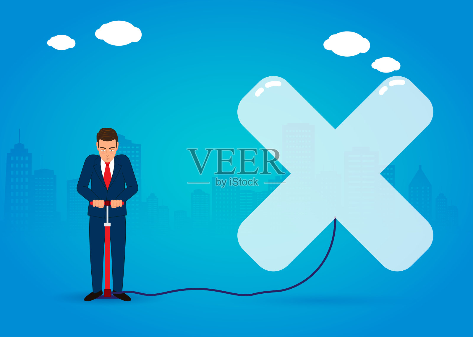 交叉肿胀插画图片素材