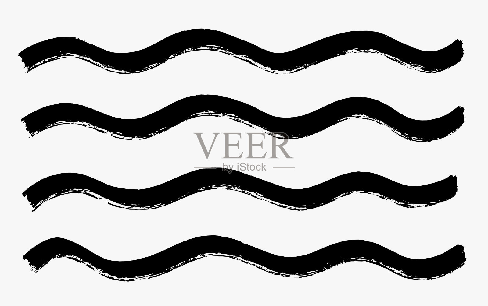 矢量自由手波刷插画图片素材