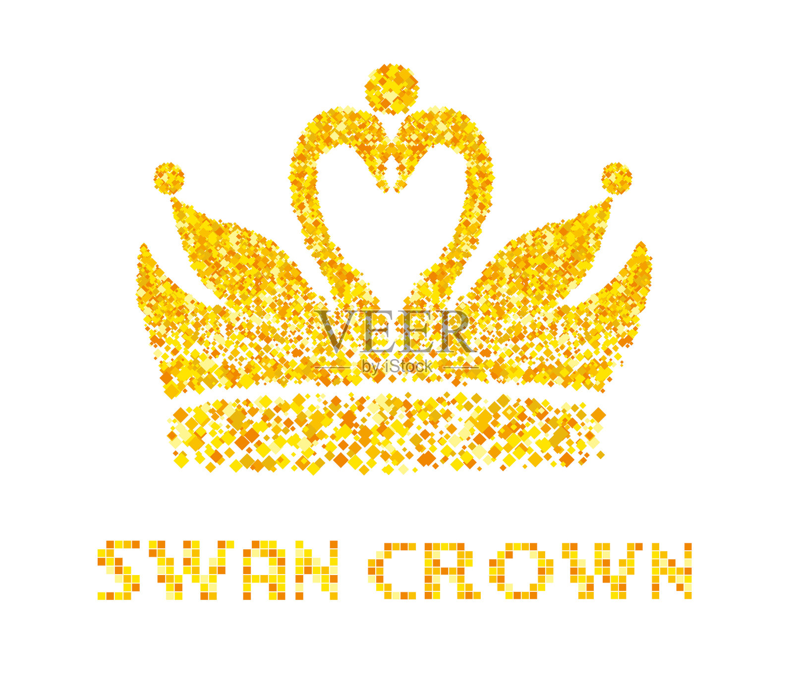 抽象的天鹅皇冠插画图片素材