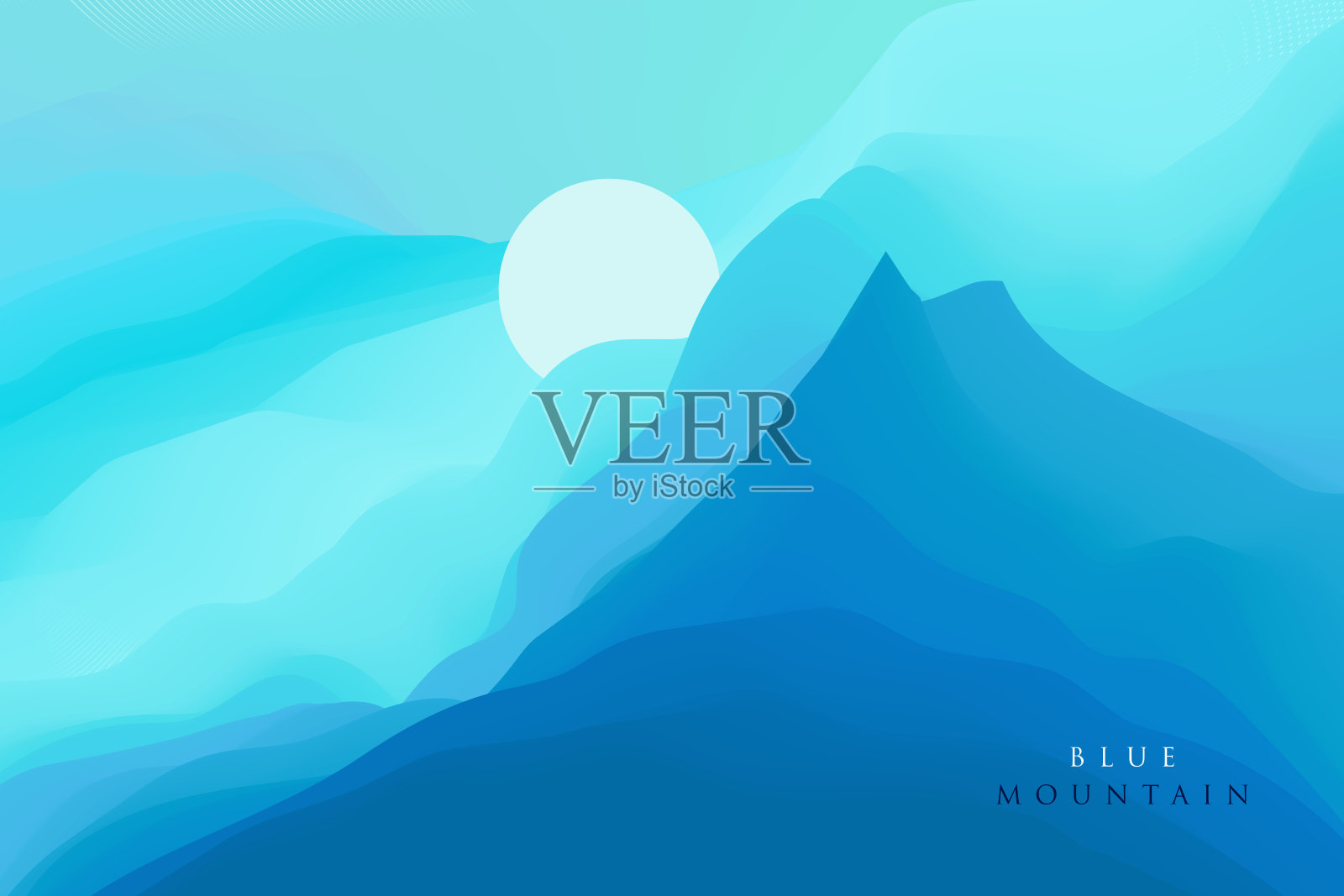 山的风景。多山的地形。插画图片素材