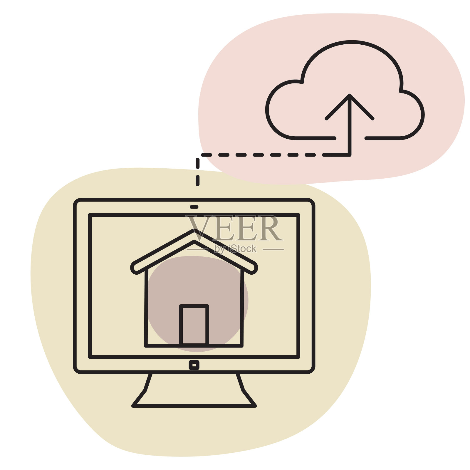 带有可编辑笔触的主页线图标插画图片素材