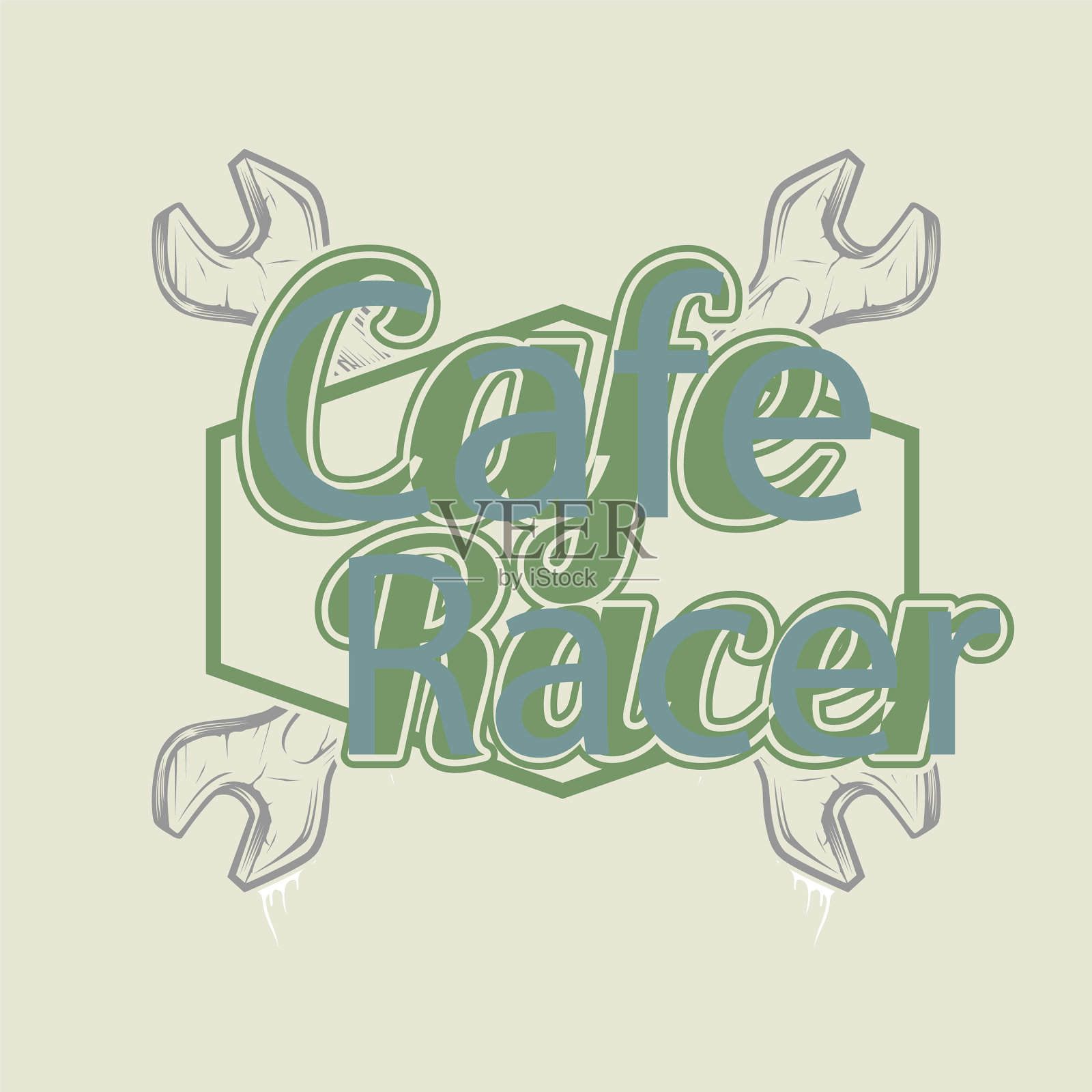 复古风格的咖啡赛车手画衬衫插画图片素材