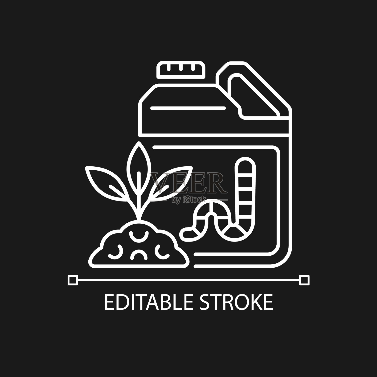 蚯蚓为黑暗主题铸造线性图标插画图片素材