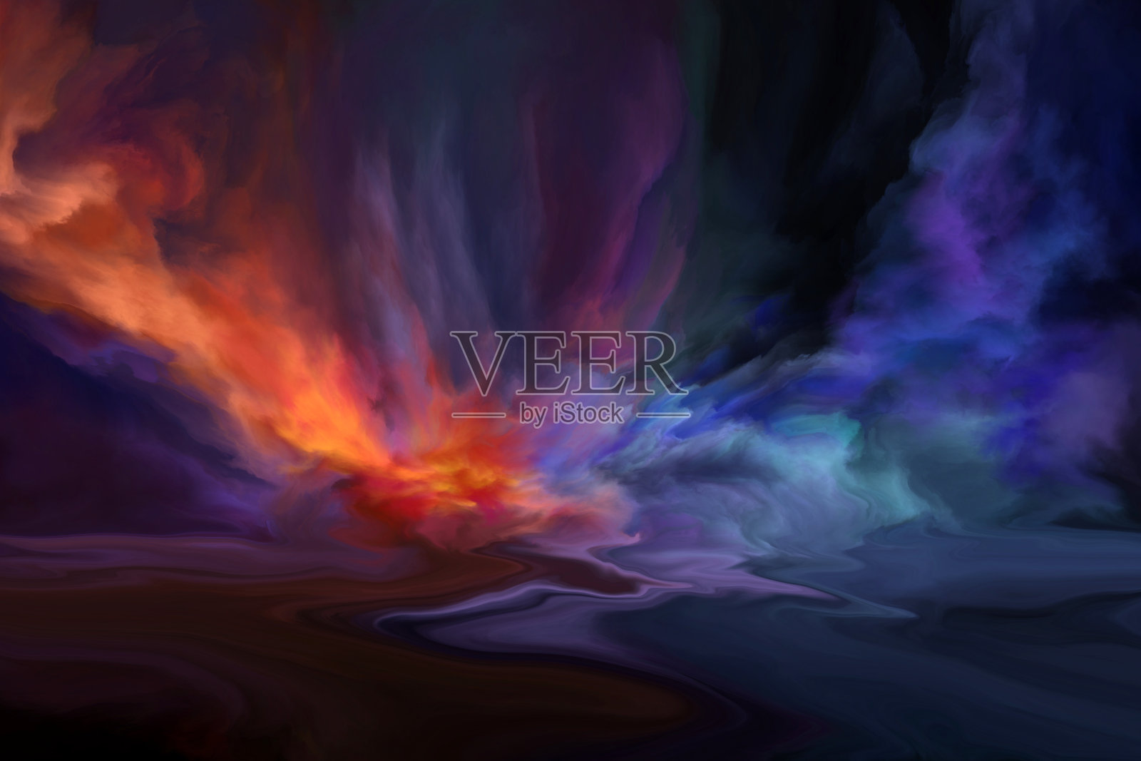 另一个星球的奇妙景观插画图片素材