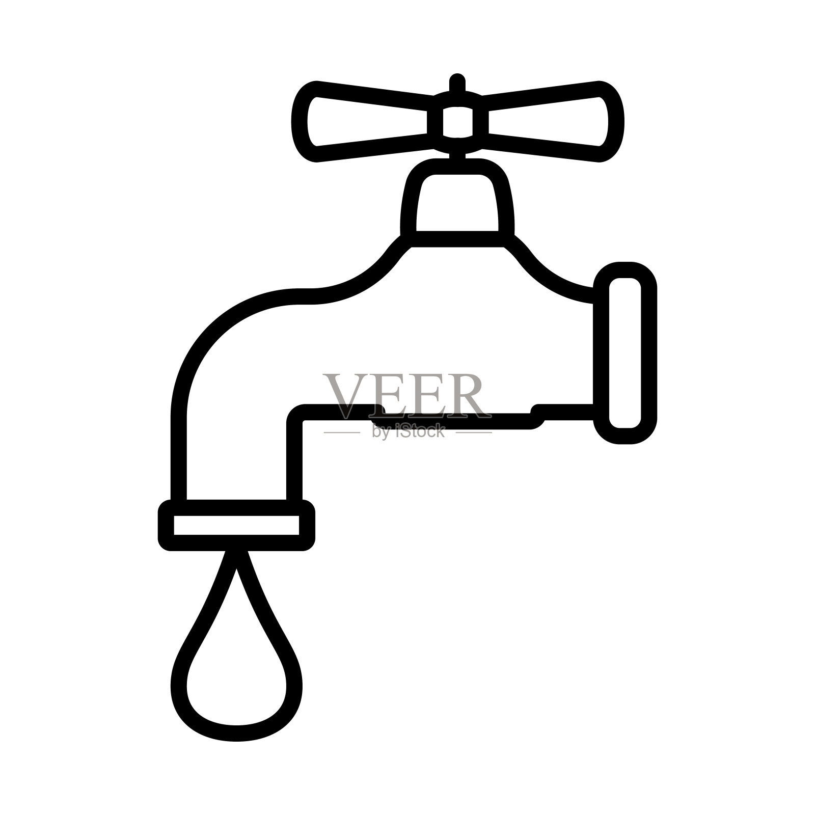 带阀门的管道图标插画图片素材