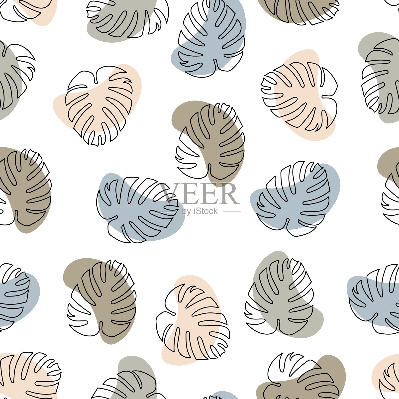 矢量无缝抽象手绘模式插画图片素材