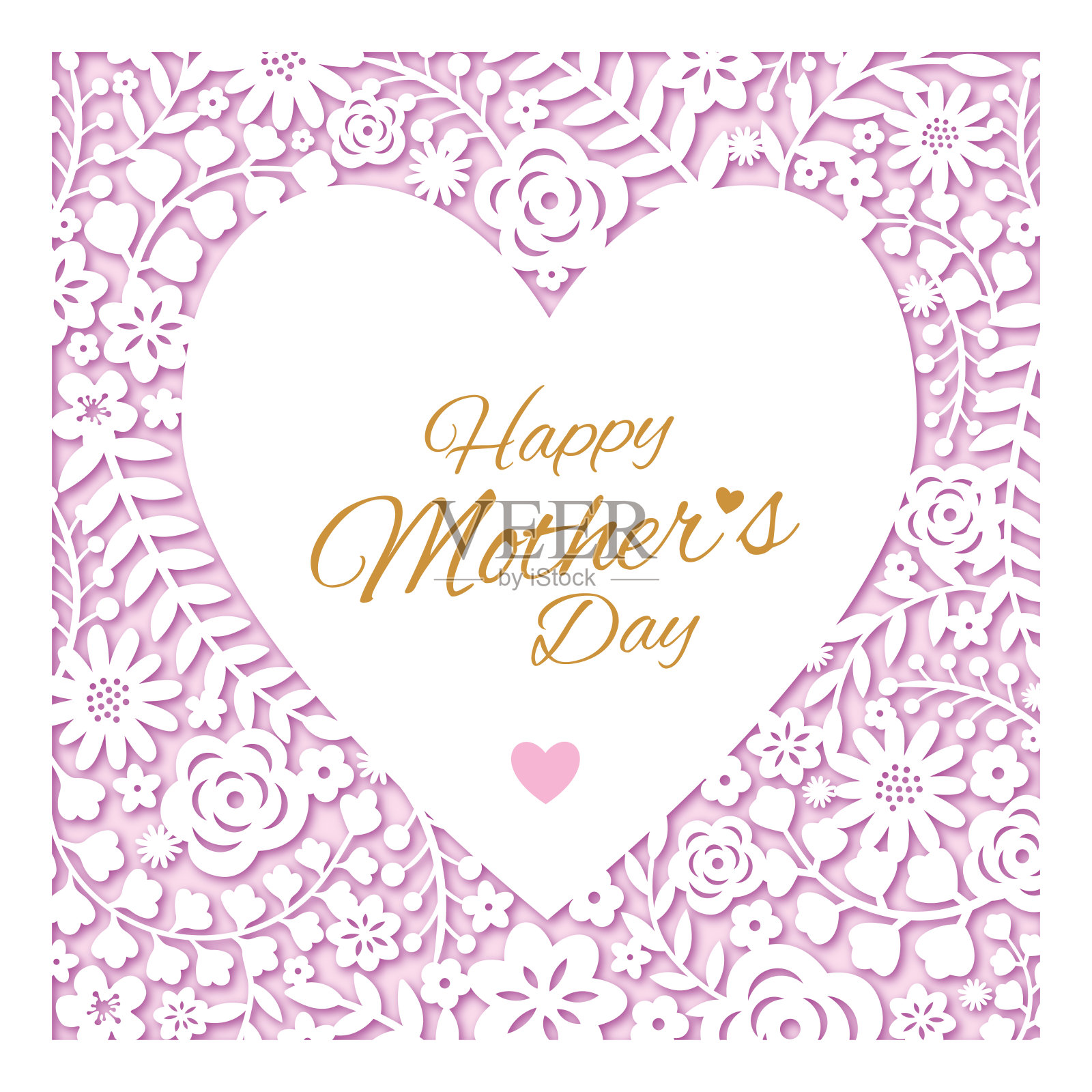 花框母亲节卡片。插画图片素材