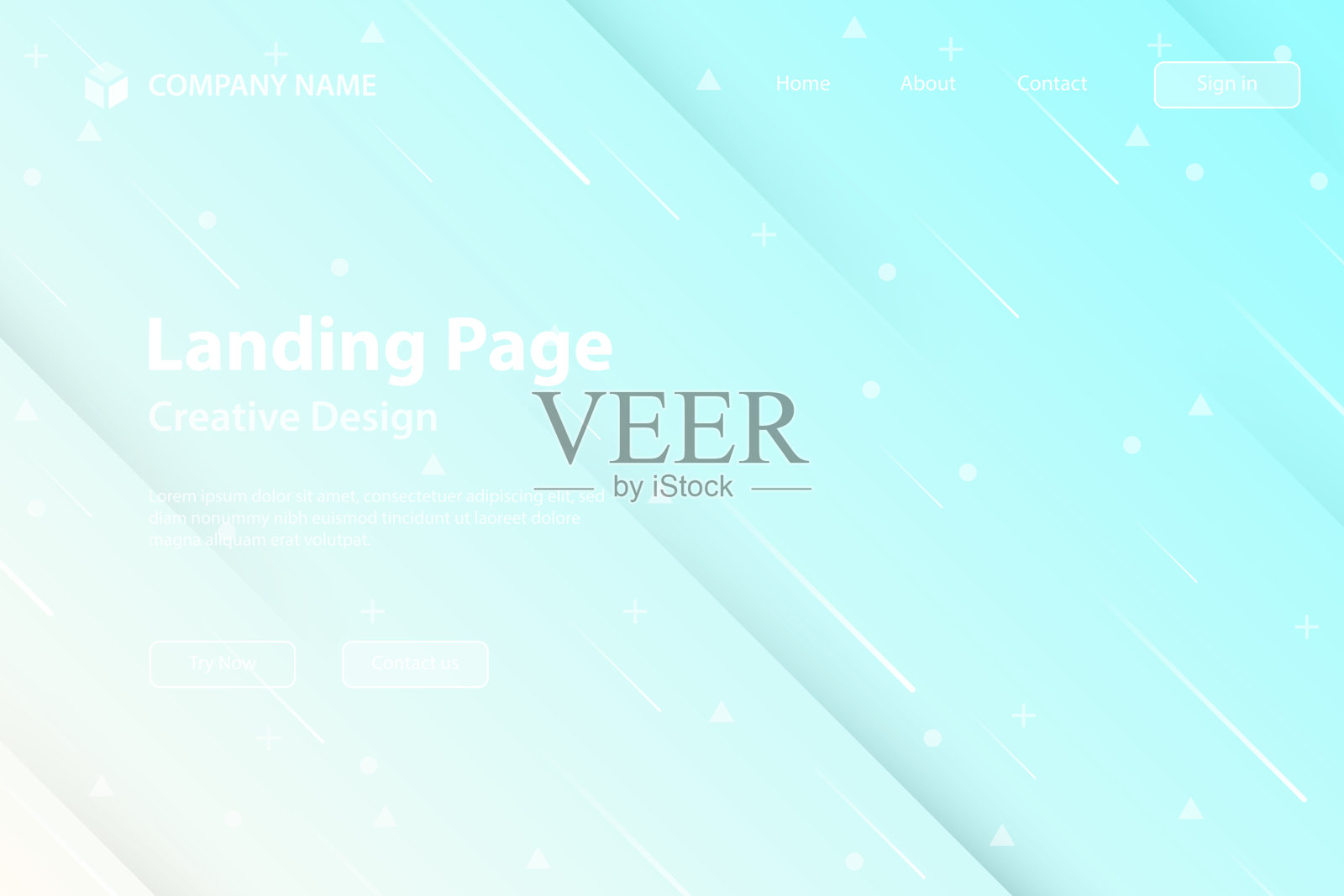 登陆页面模板-几何形状的抽象设计-新潮的灰色渐变插画图片素材