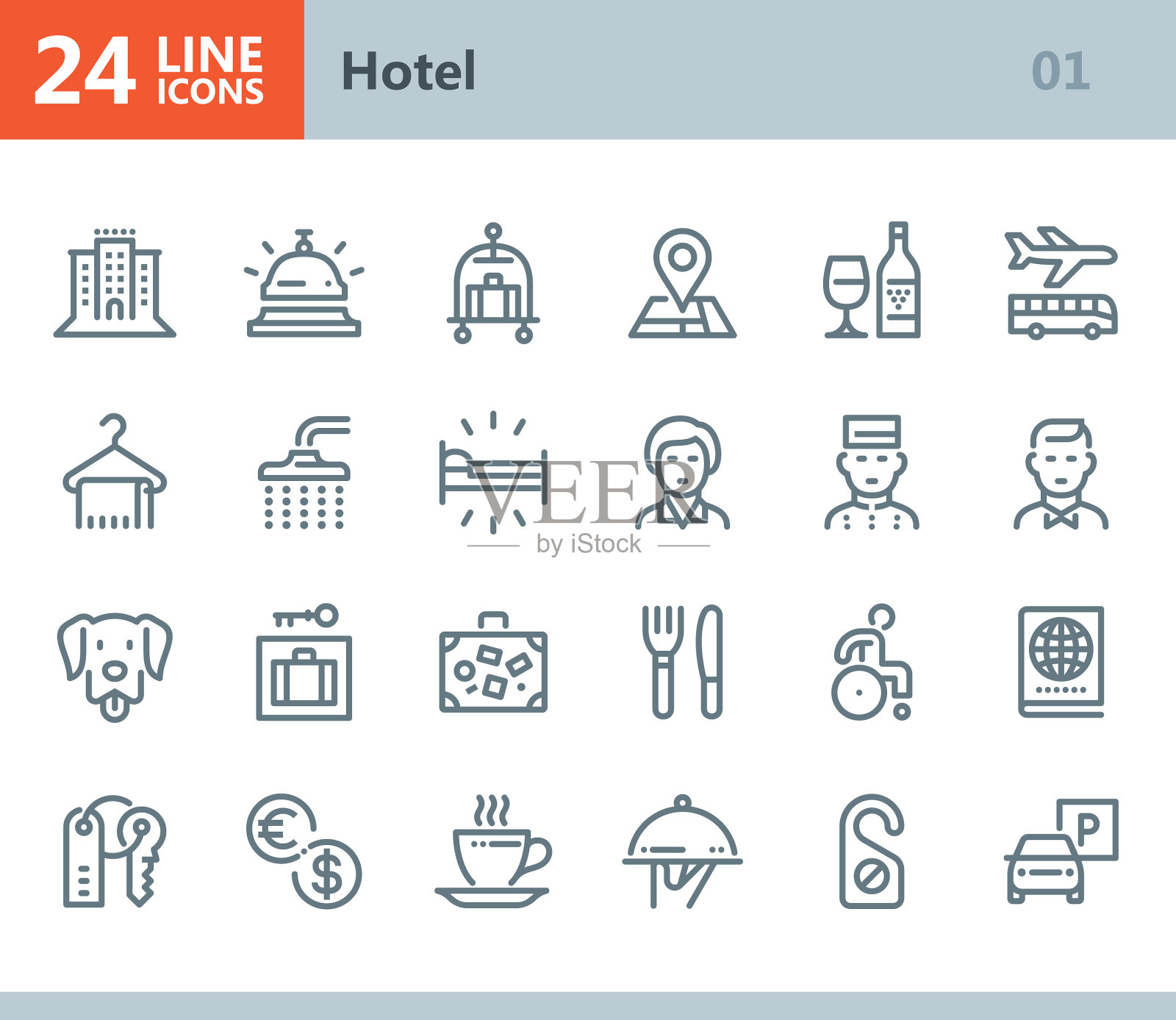 酒店线矢量图标图标素材