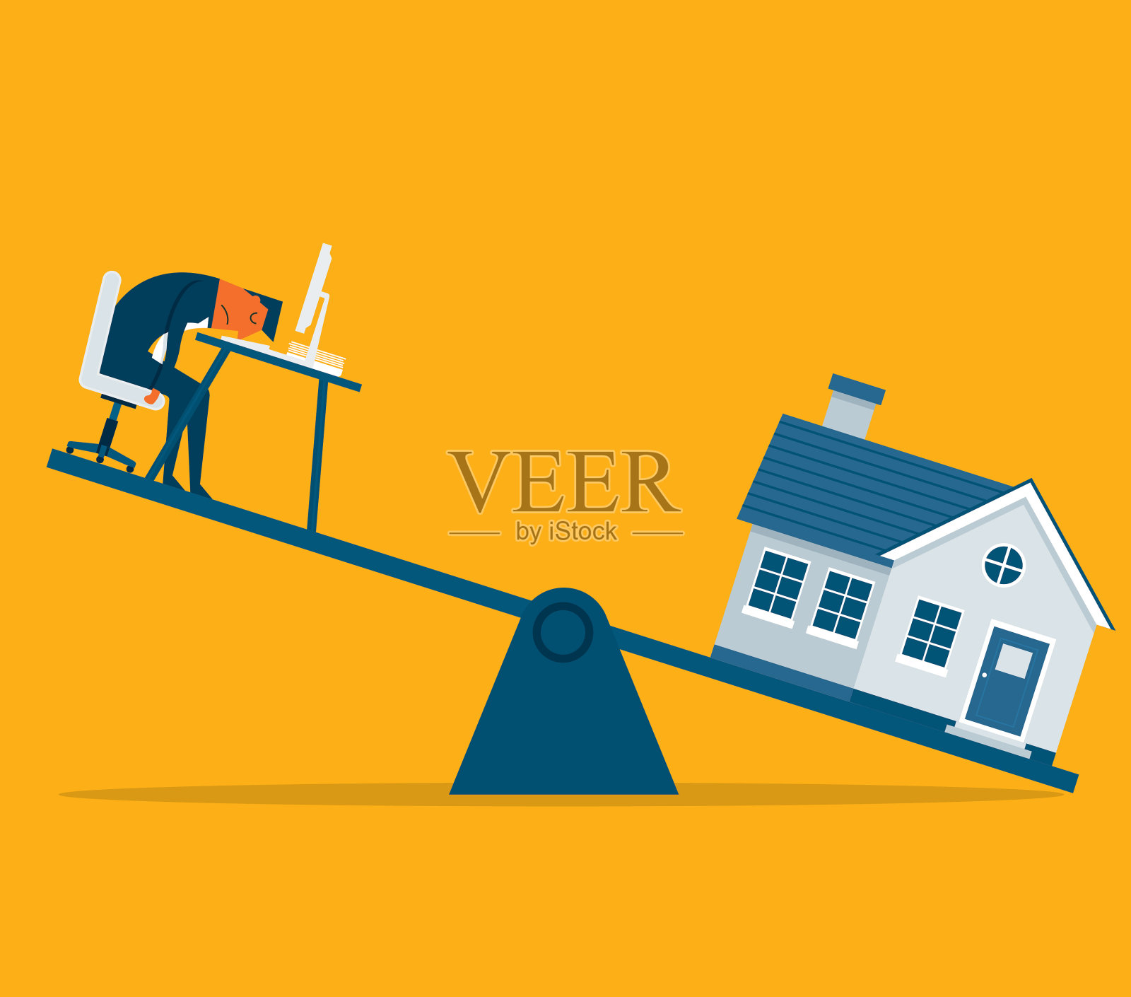 抵押贷款——商人插画图片素材