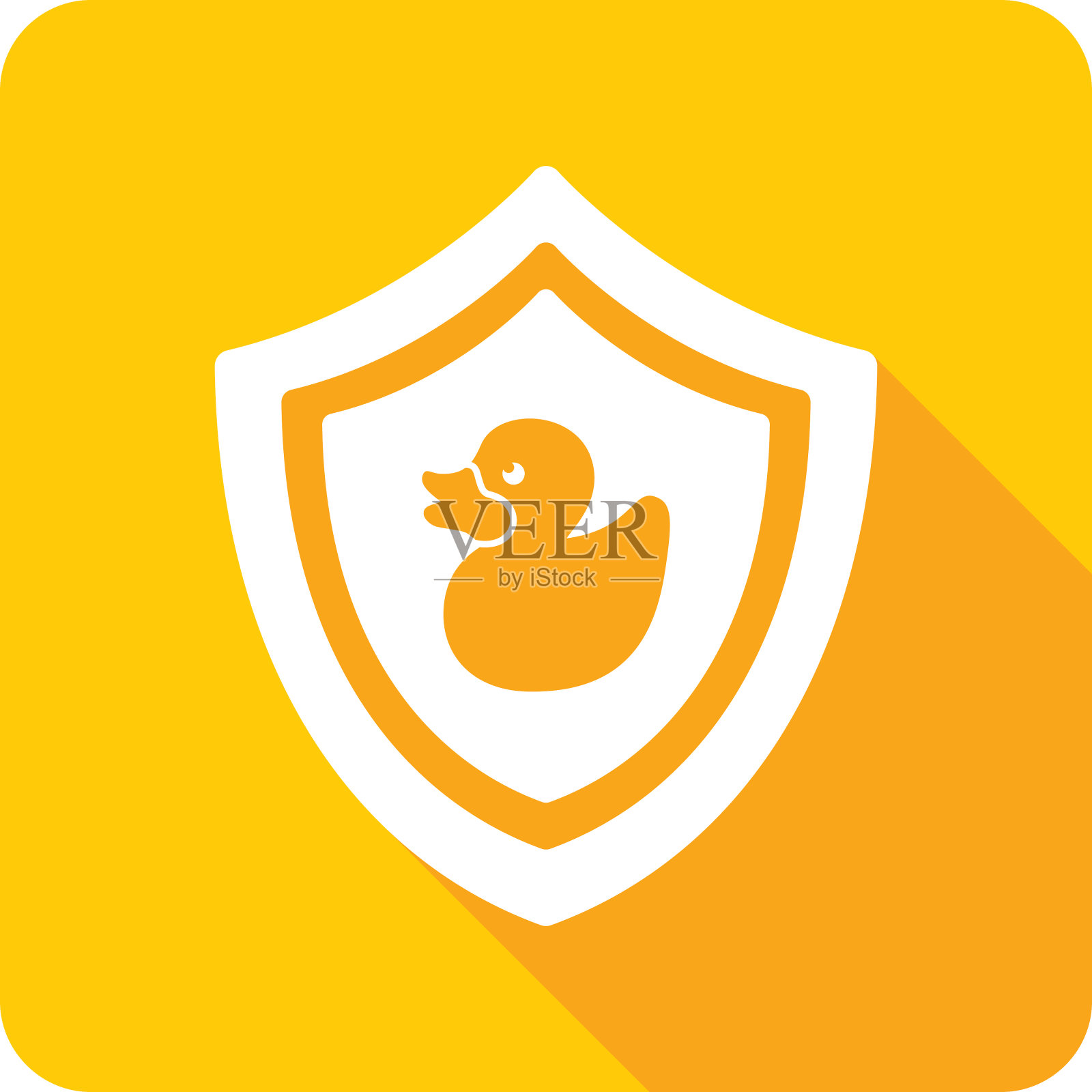 盾牌橡皮鸭图标剪影插画图片素材