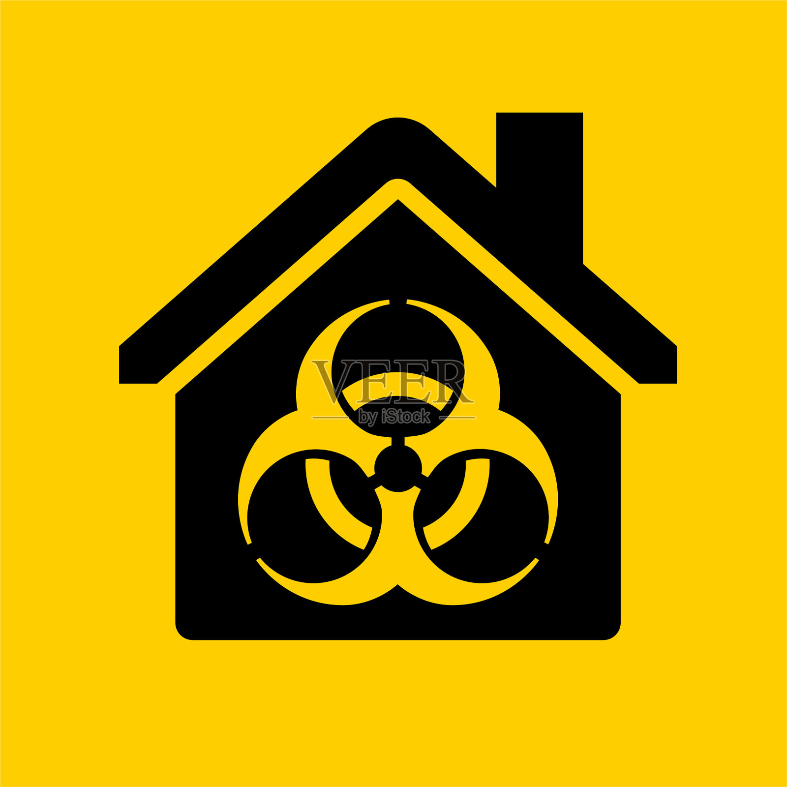 被感染的房子有生物危险标志图标插画图片素材