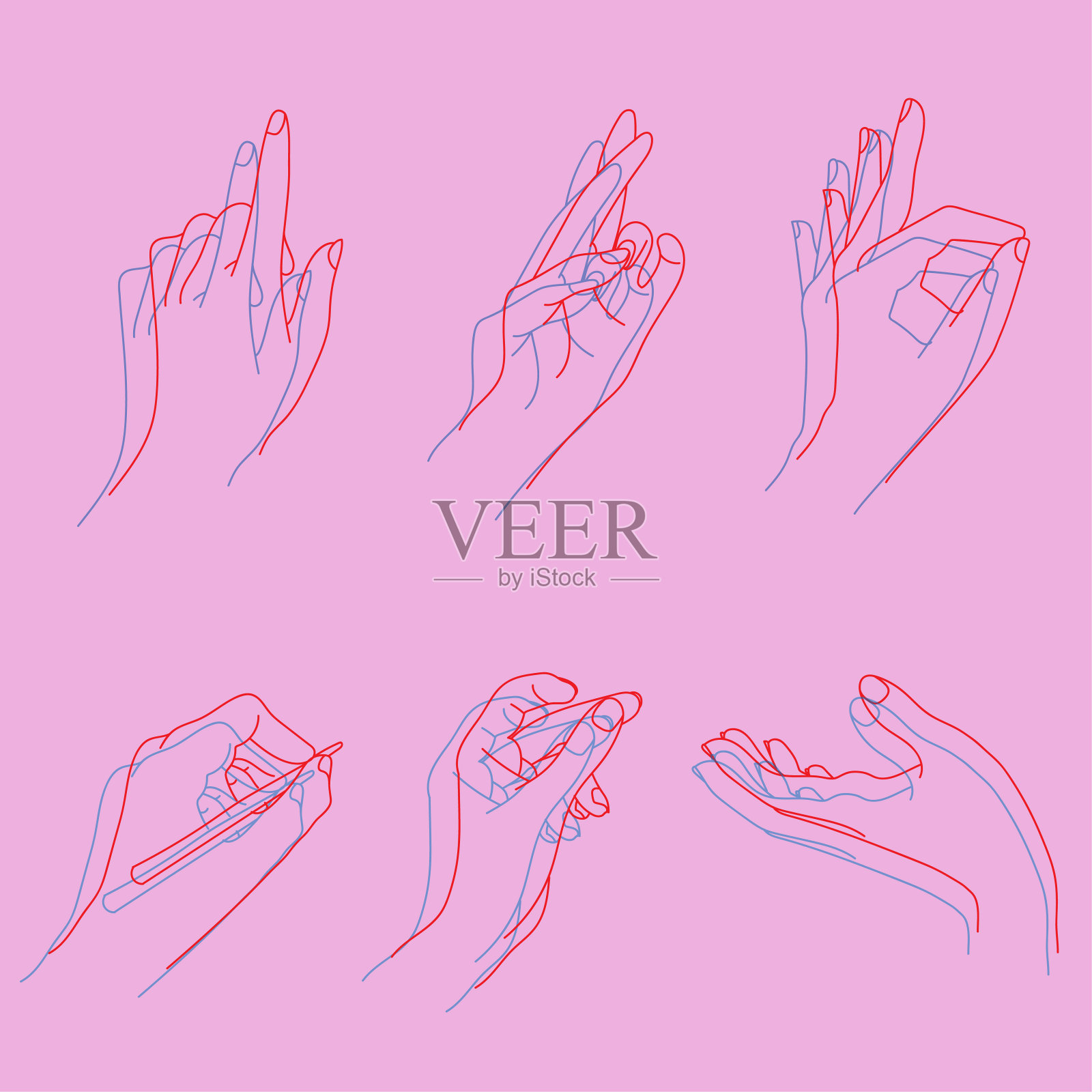 手形设置插图设计元素图片