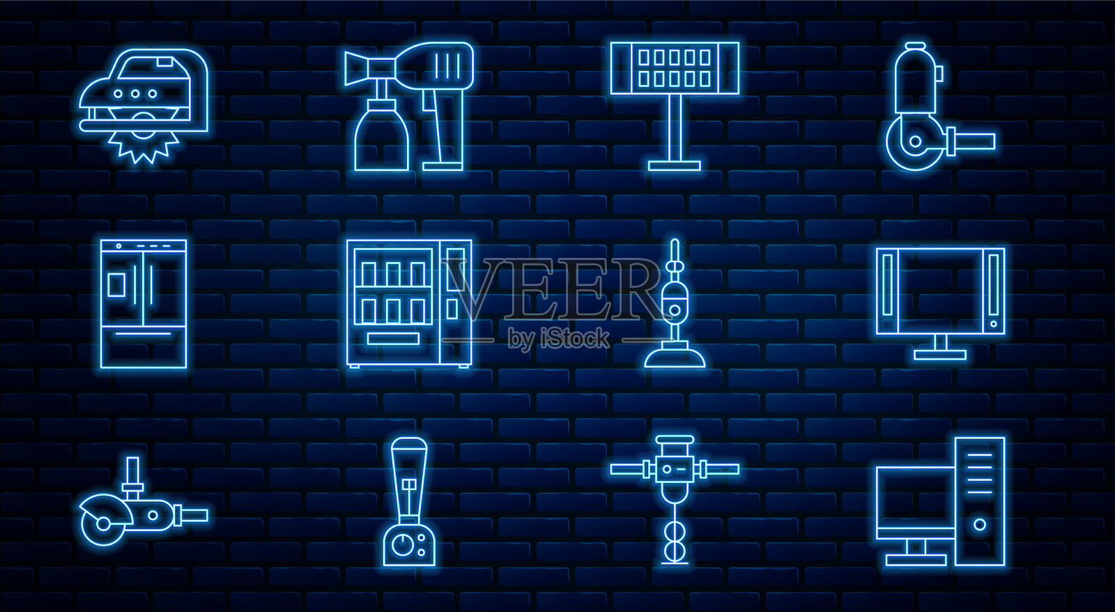 设线电脑显示器智能电视电器图标素材