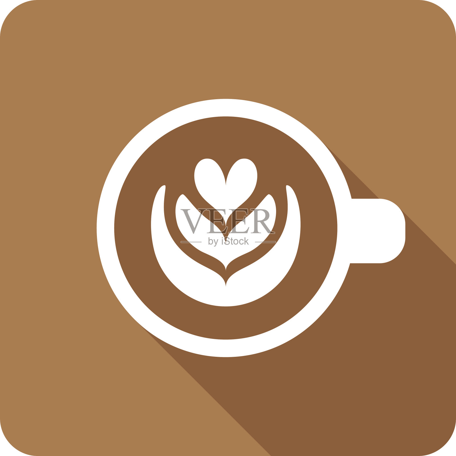 拿铁咖啡图标轮廓插画图片素材