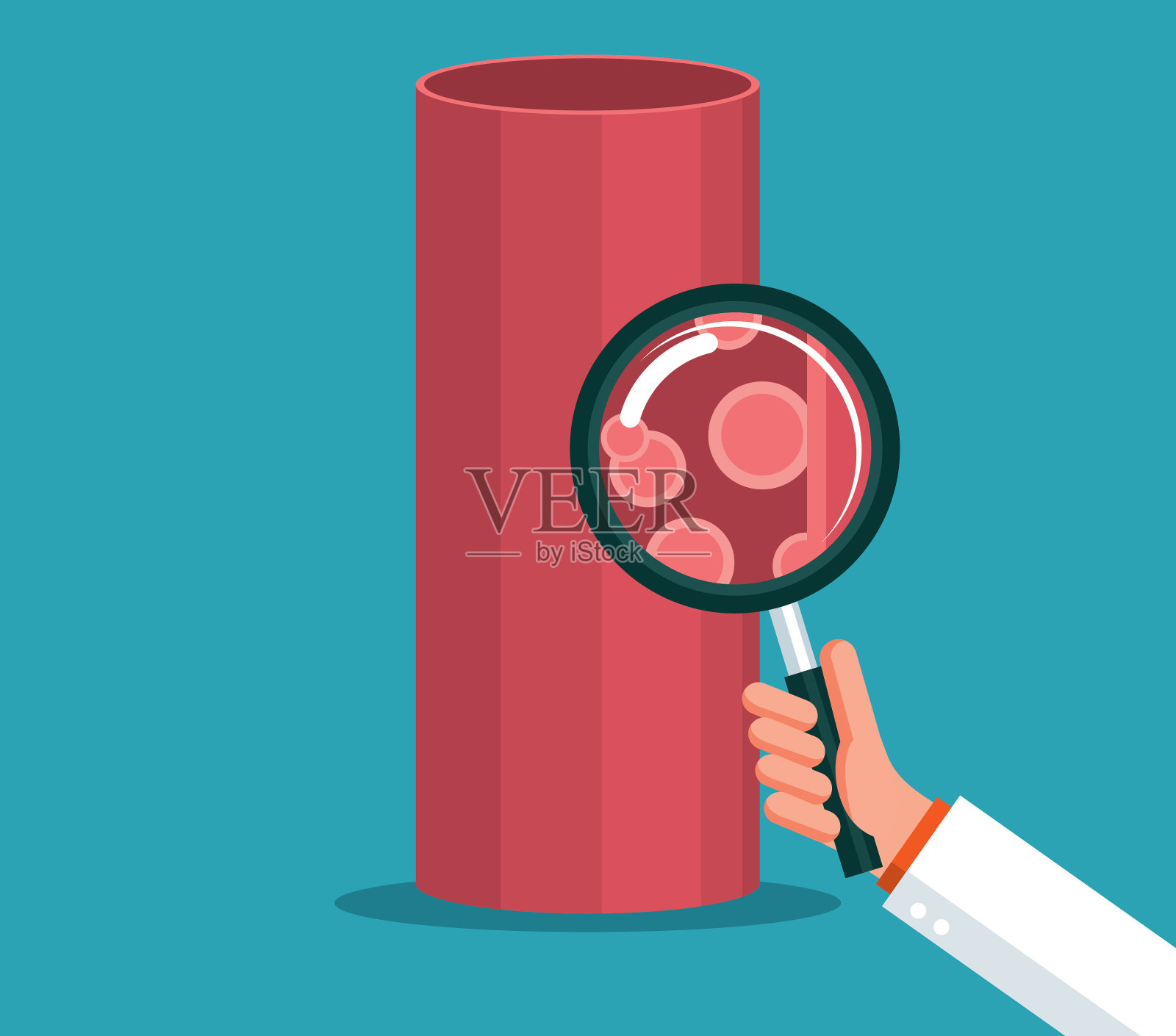 血管-放大镜插画图片素材