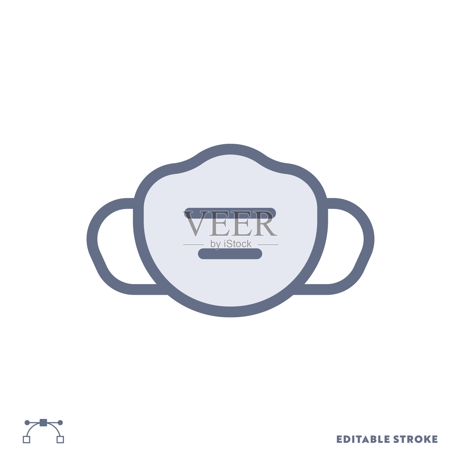 面蒙版颜色线图标设计与可编辑的笔画。适合网页，手机App, UI, UX和GUI设计。插画图片素材