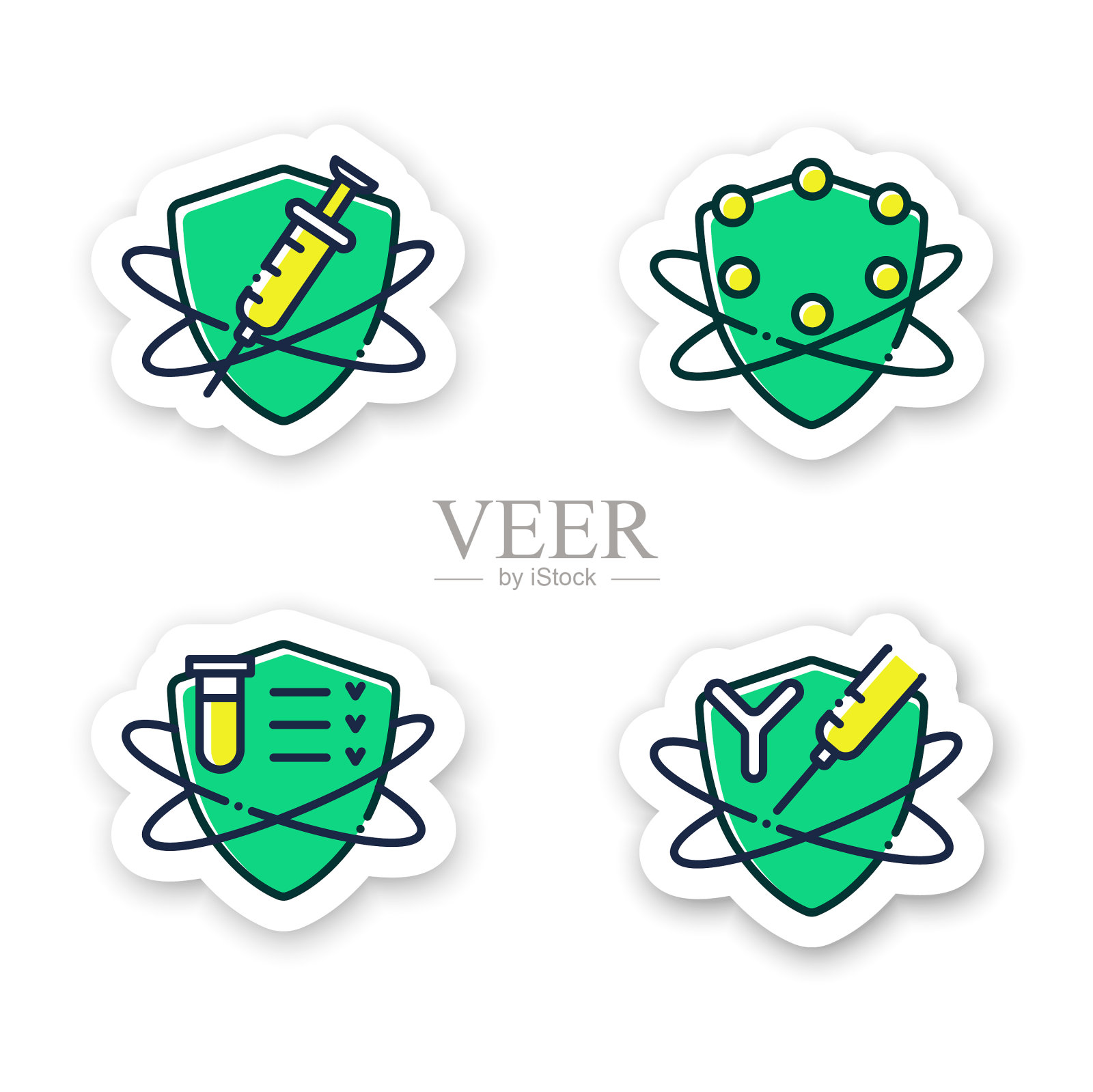 免疫系统贴纸图标素材